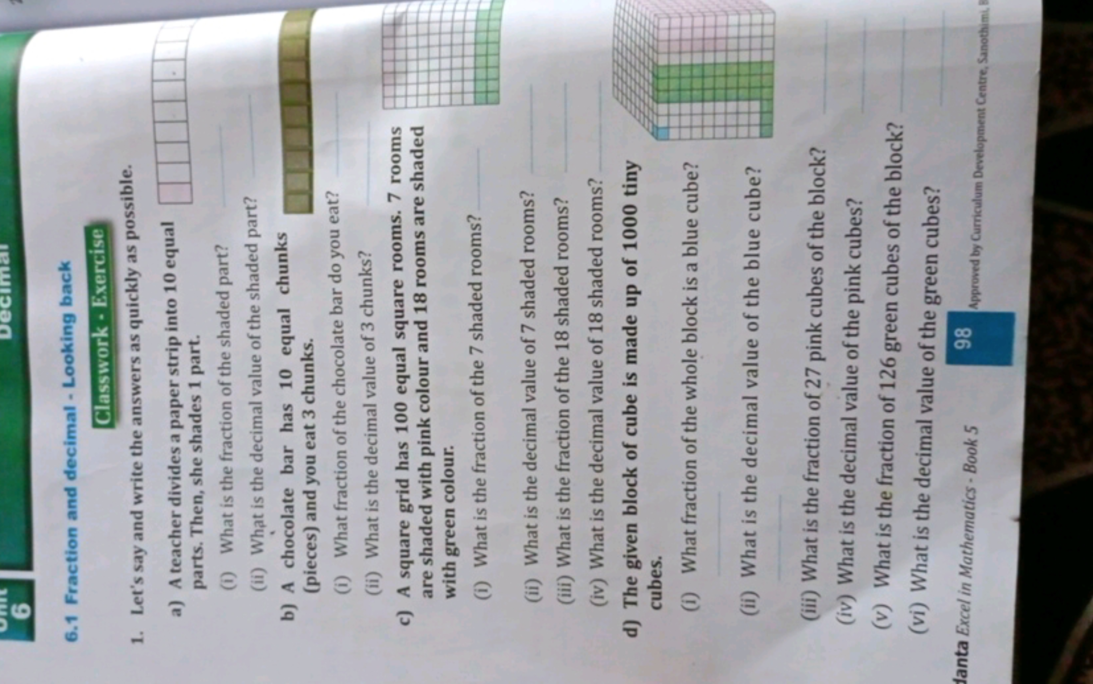 6.1 Fraction and decimal - Looking back

Classwork - Exercise
1. Let's