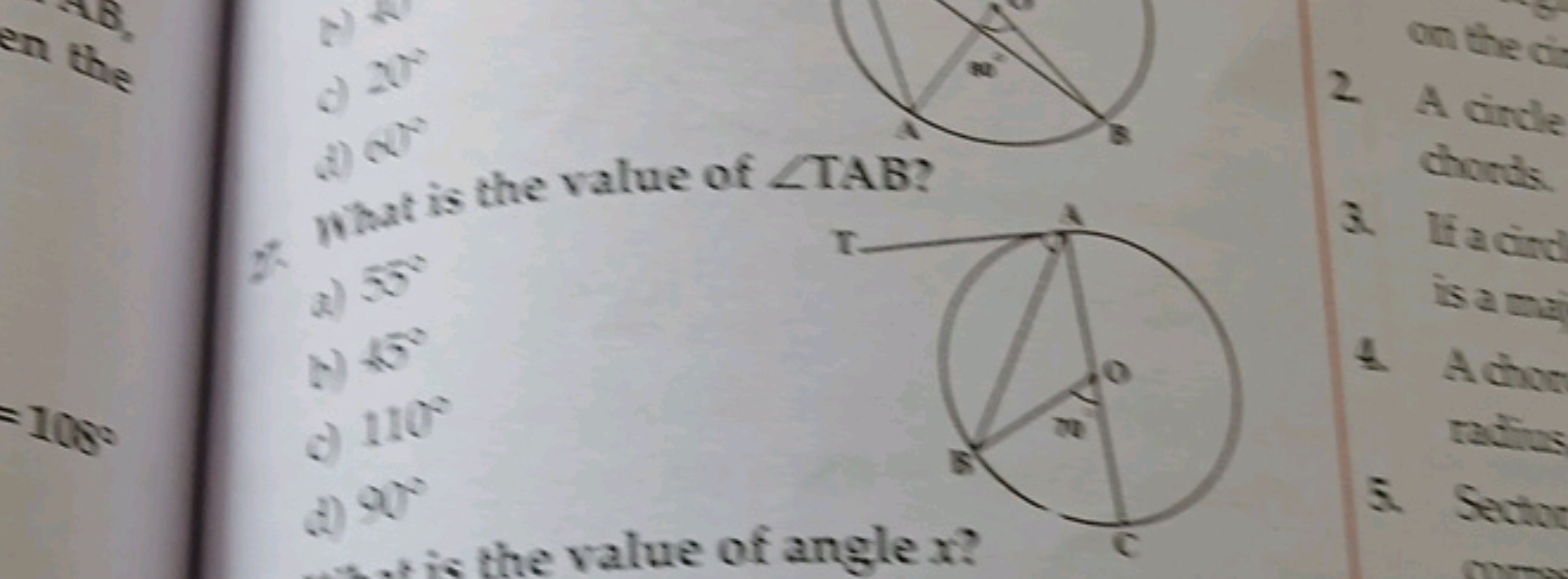 ∴ What is the value of ∠TAB ?
a) 55∘
(b) 155
c. 110∘
(d) 90