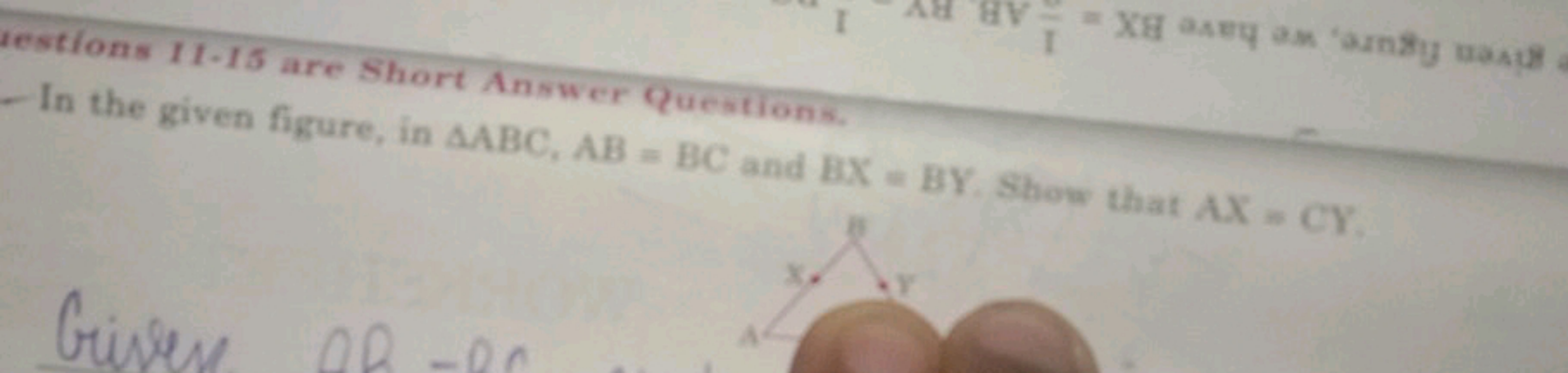 testlons 11 -15 are Short Answer Questions.
- In the given figure, in 