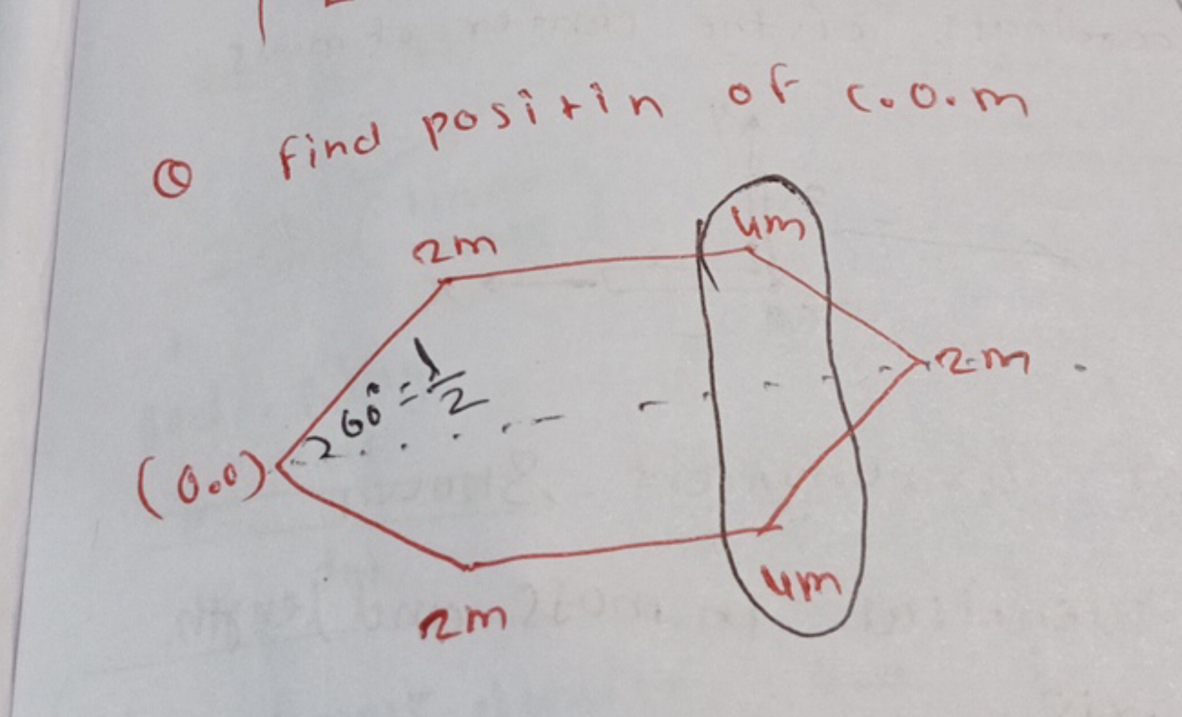 Q Find positin of c.0.m