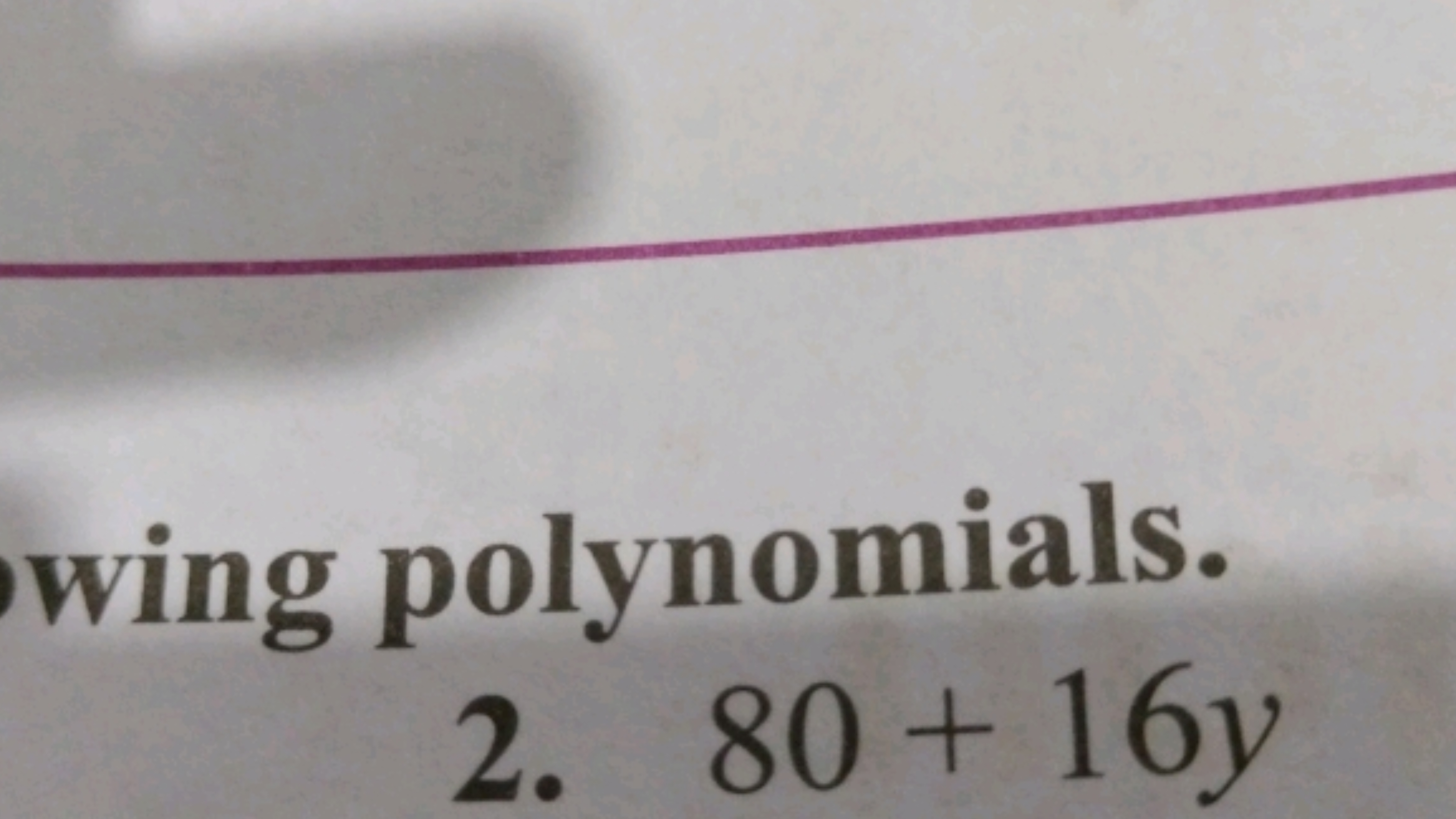 wing polynomials.
2. 80+16y