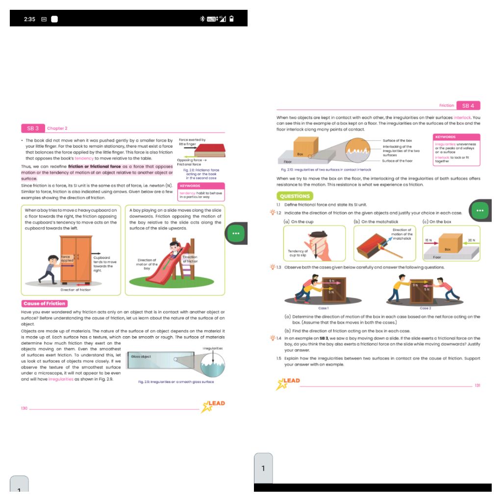 2:35
6. 6 Tht
Friction
SB 4
SB 3
Chapter 2
- The book did not move whe