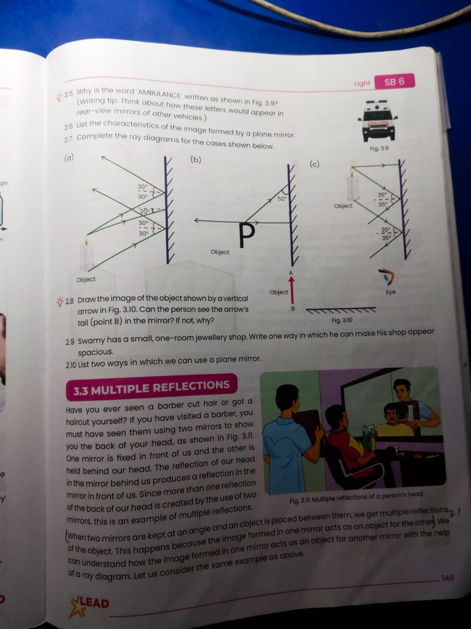 Light
SB 6
نi. 2.5 Why is the word 'AMBULANCE' written as shown in Fig