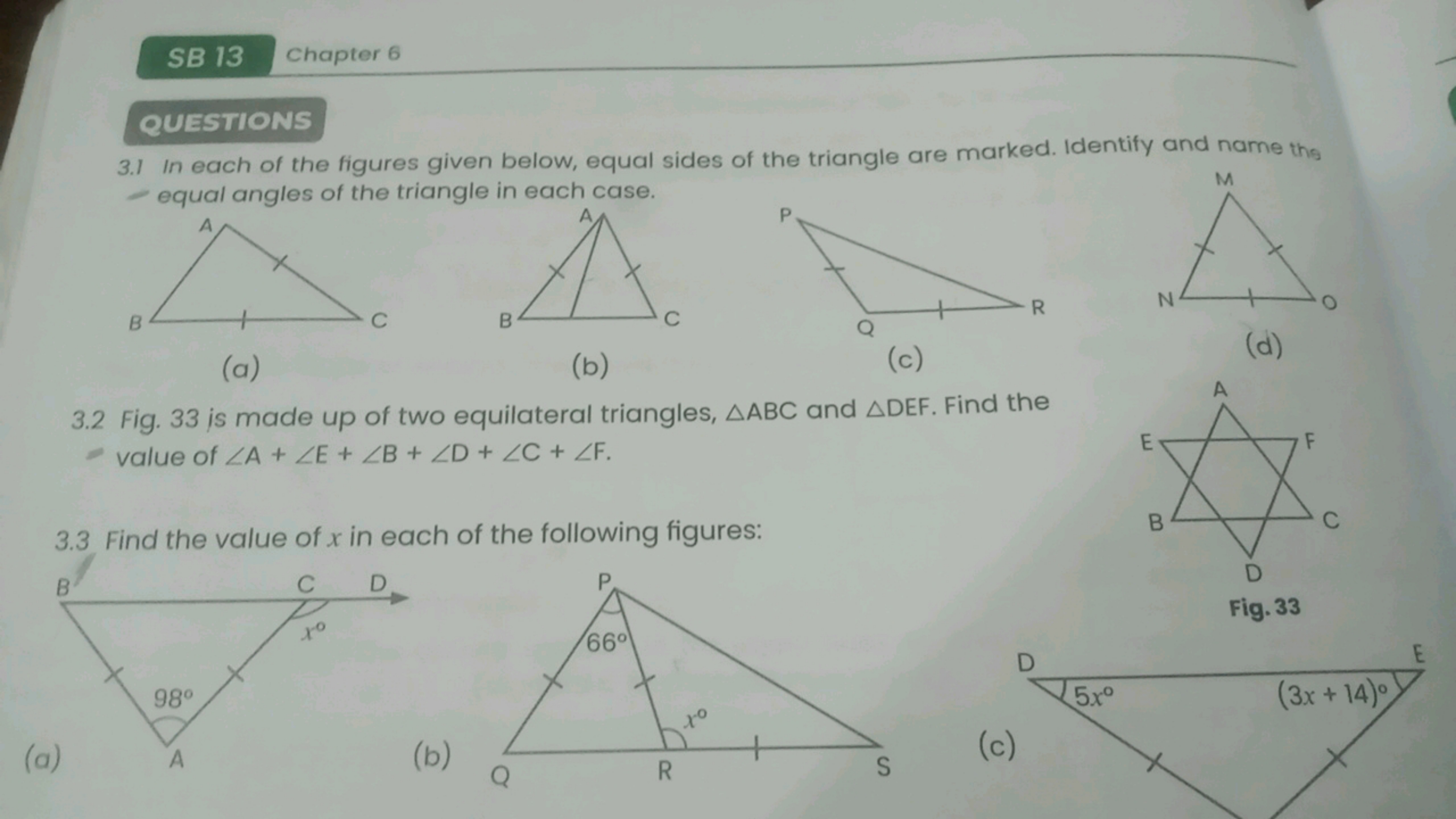 SB 13 Chapter 6
QUESTIONS
M
3.1 In each of the figures given below, eq