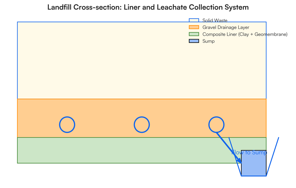 Leachate Collection Riser Here are the questions: With a neat sketch, explain the collection of ga..