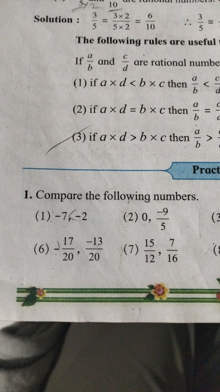 Solution : 53​=5×23×210​​=106​∴53​=
The following rules are useful
If 