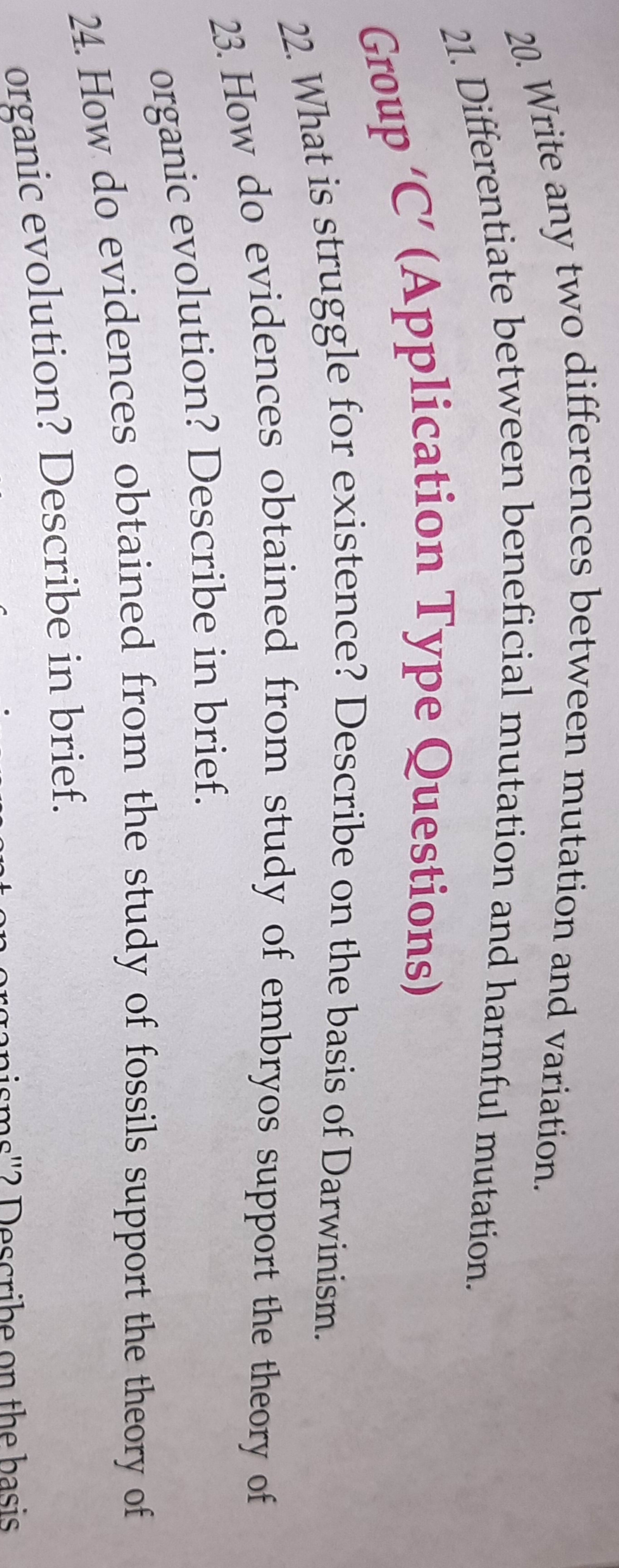 20. Write any two differences between mutation and variation.
21. Diff