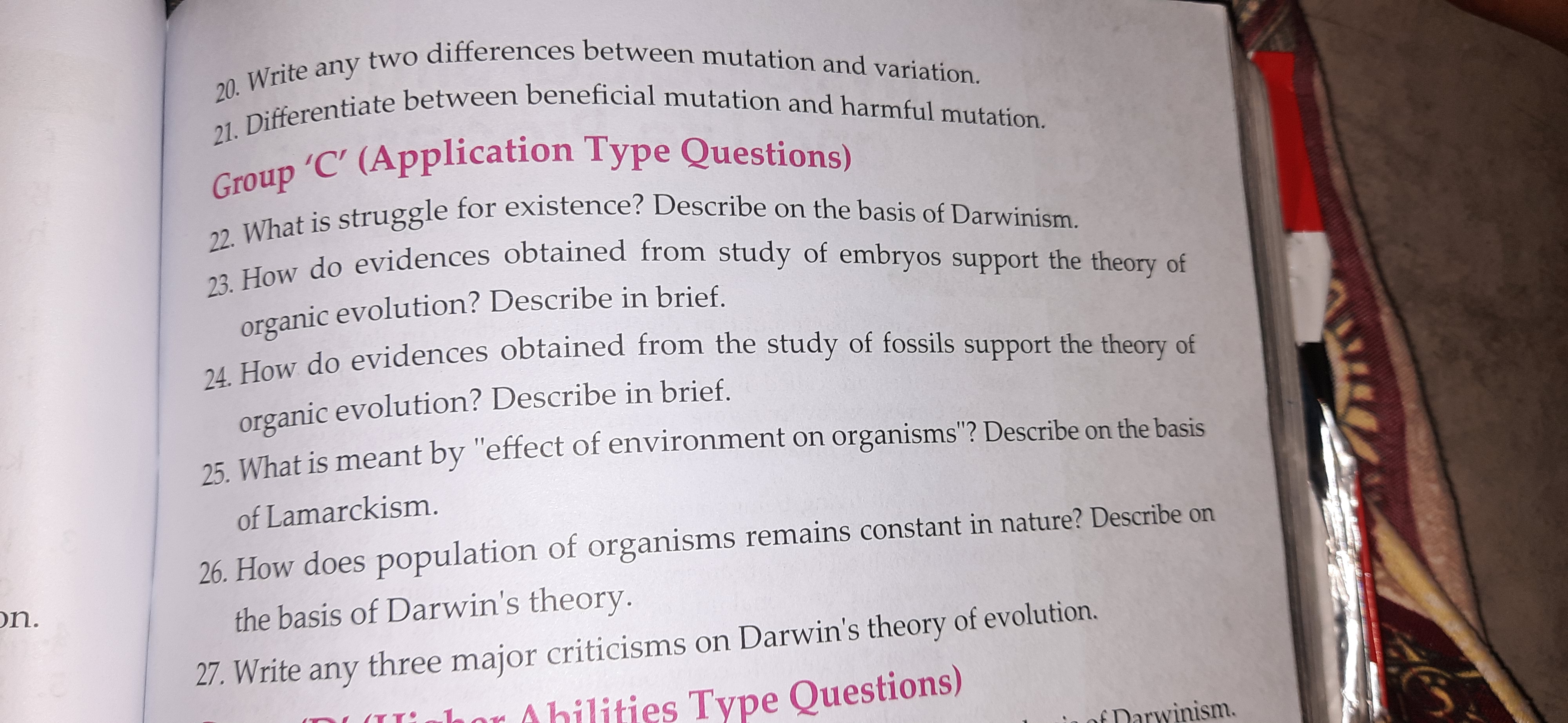 on.
21. Differentiate between beneficial mutation and harmful mutation