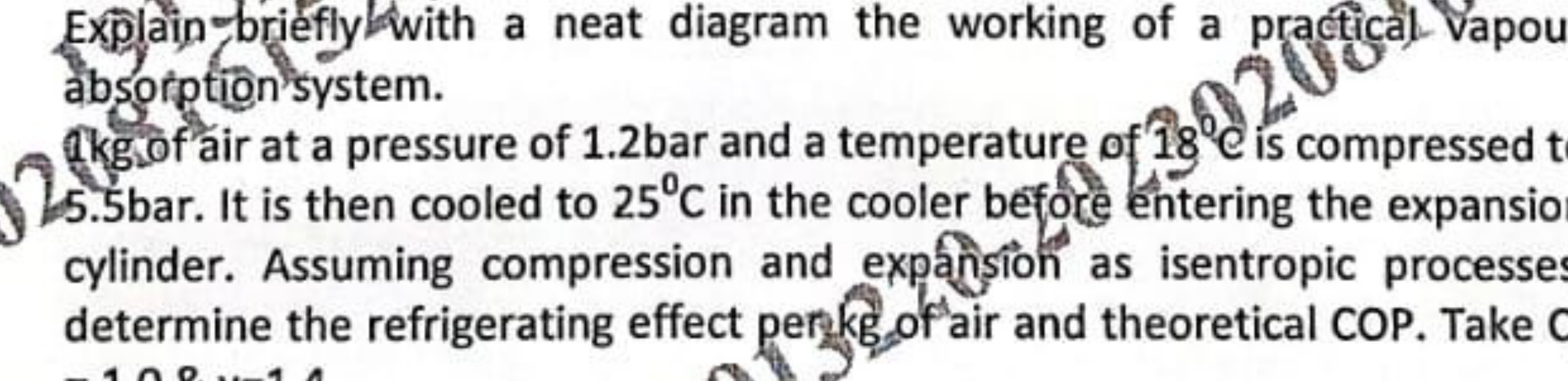 Explain briefly with a neat diagram the working of a practical Vapou a