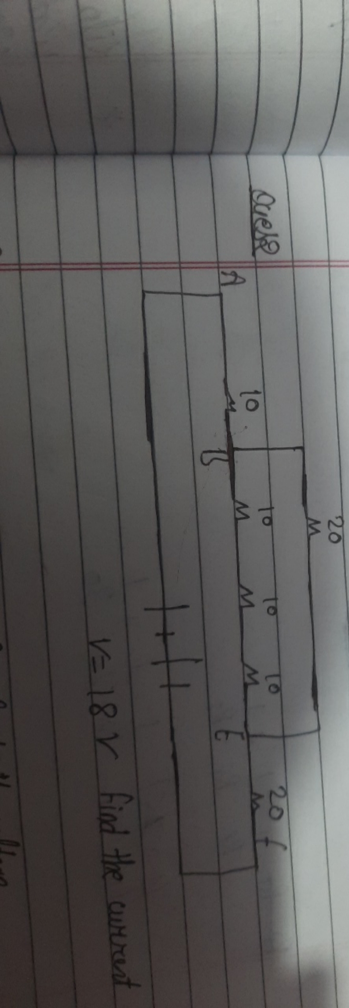 V=18 V find the current