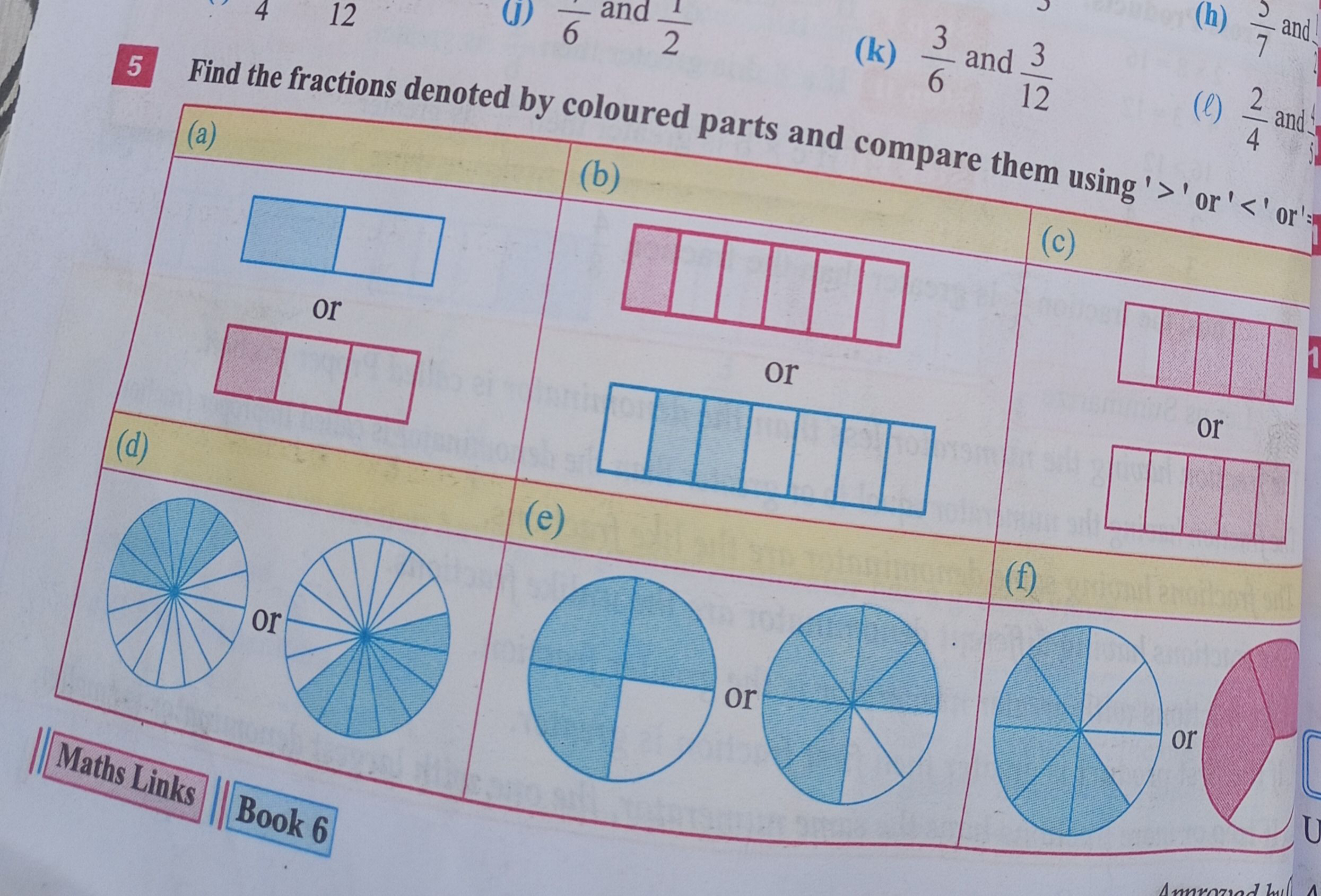 12
16
and
2
(h) — and
3 and 3
(k)
12
(l) and
4
S
5 Find the fractions 