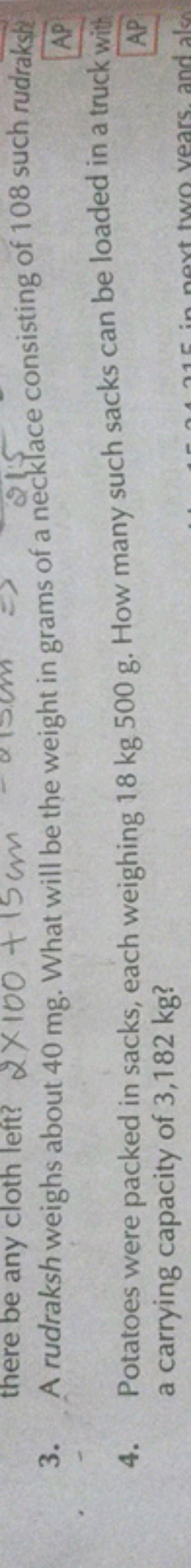 3. A rudraksh weighs about 40 mg . What will be the weight in grams of