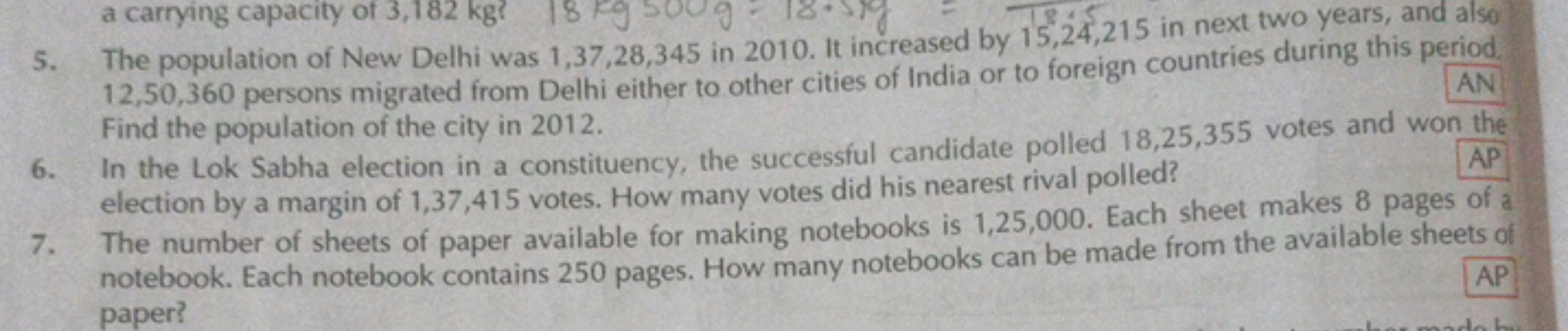 5. The population of New Delhi was 1,37,28,345 in 2010 . It increased 