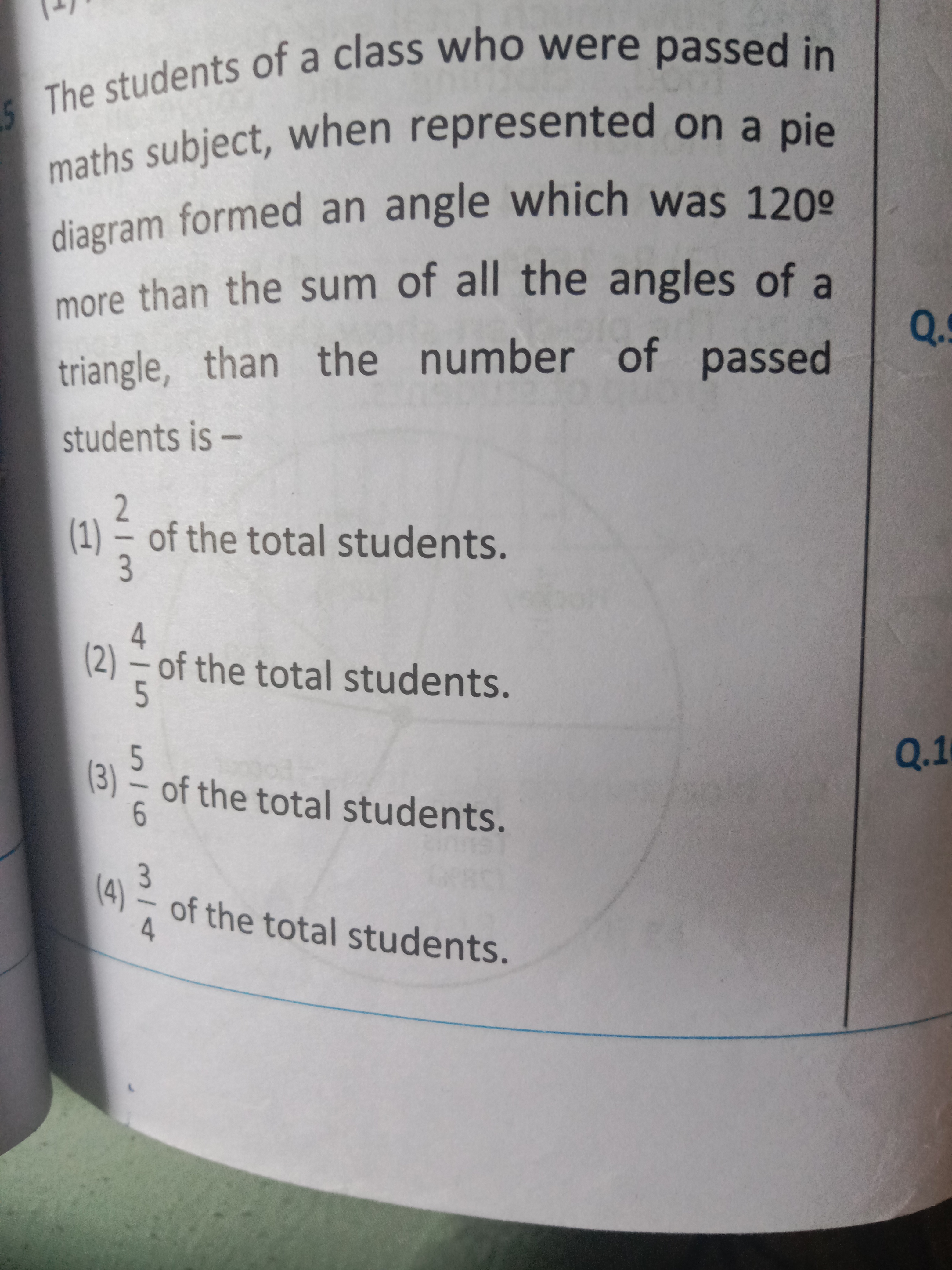 5 The students of a class who were passed in maths subject, when repre