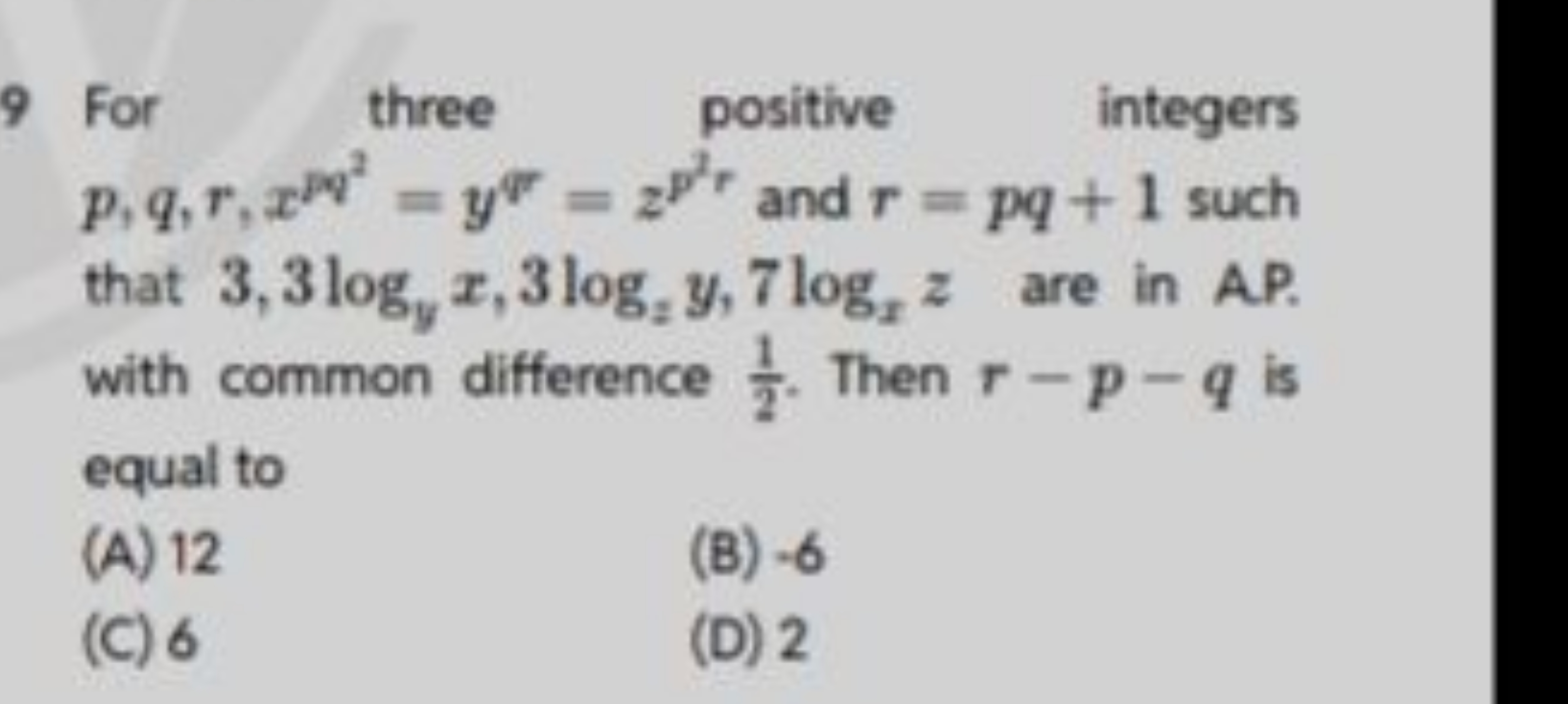 9 For three positive integers p,q,r,xpq2=yGr=zp2r and r=pq+1 such that