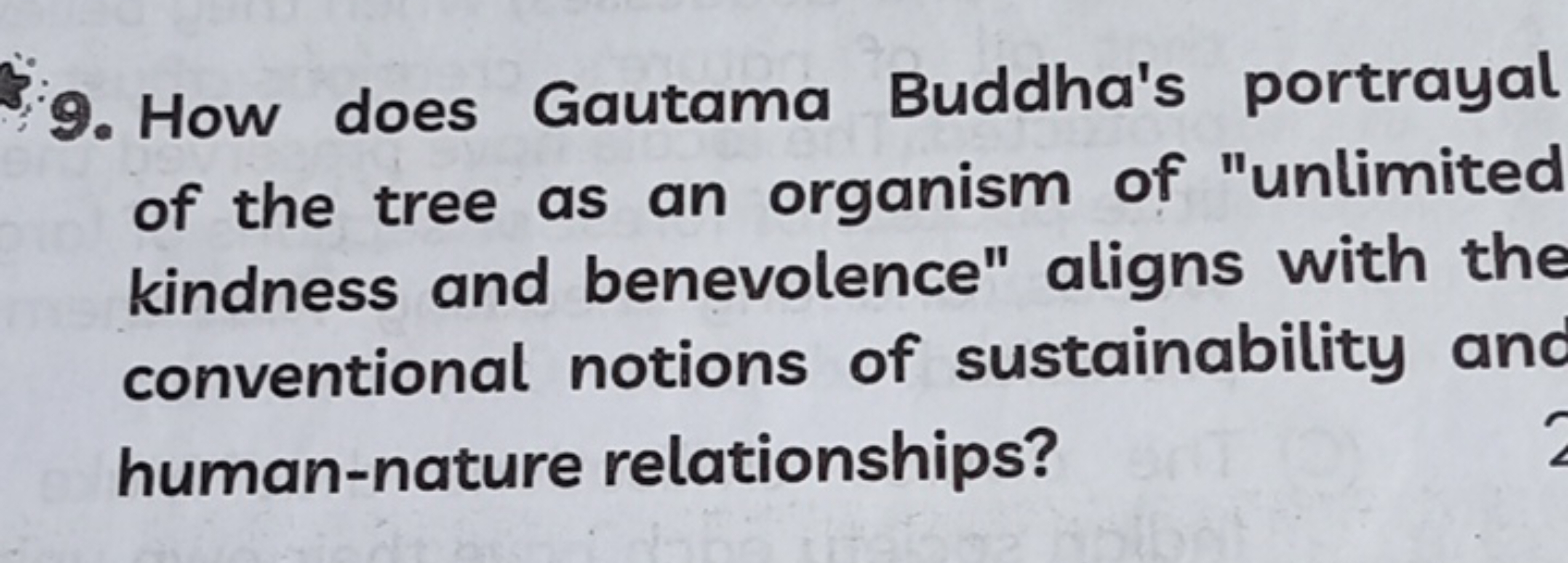 9. How does Gautama Buddha's portrayal of the tree as an organism of "