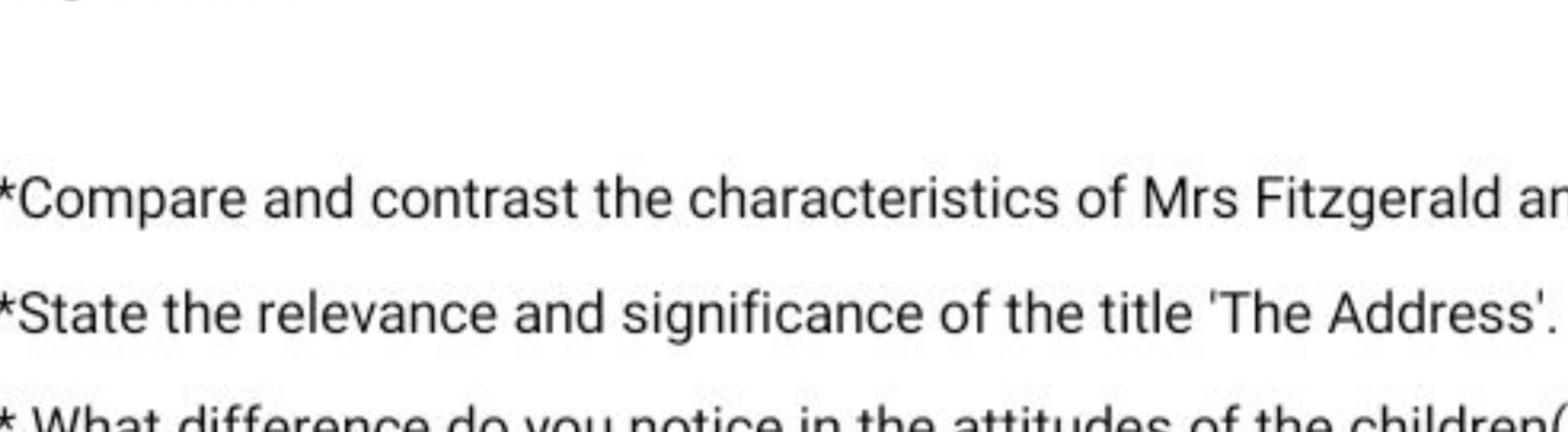 *Compare and contrast the characteristics of Mrs Fitzgerald a *State t