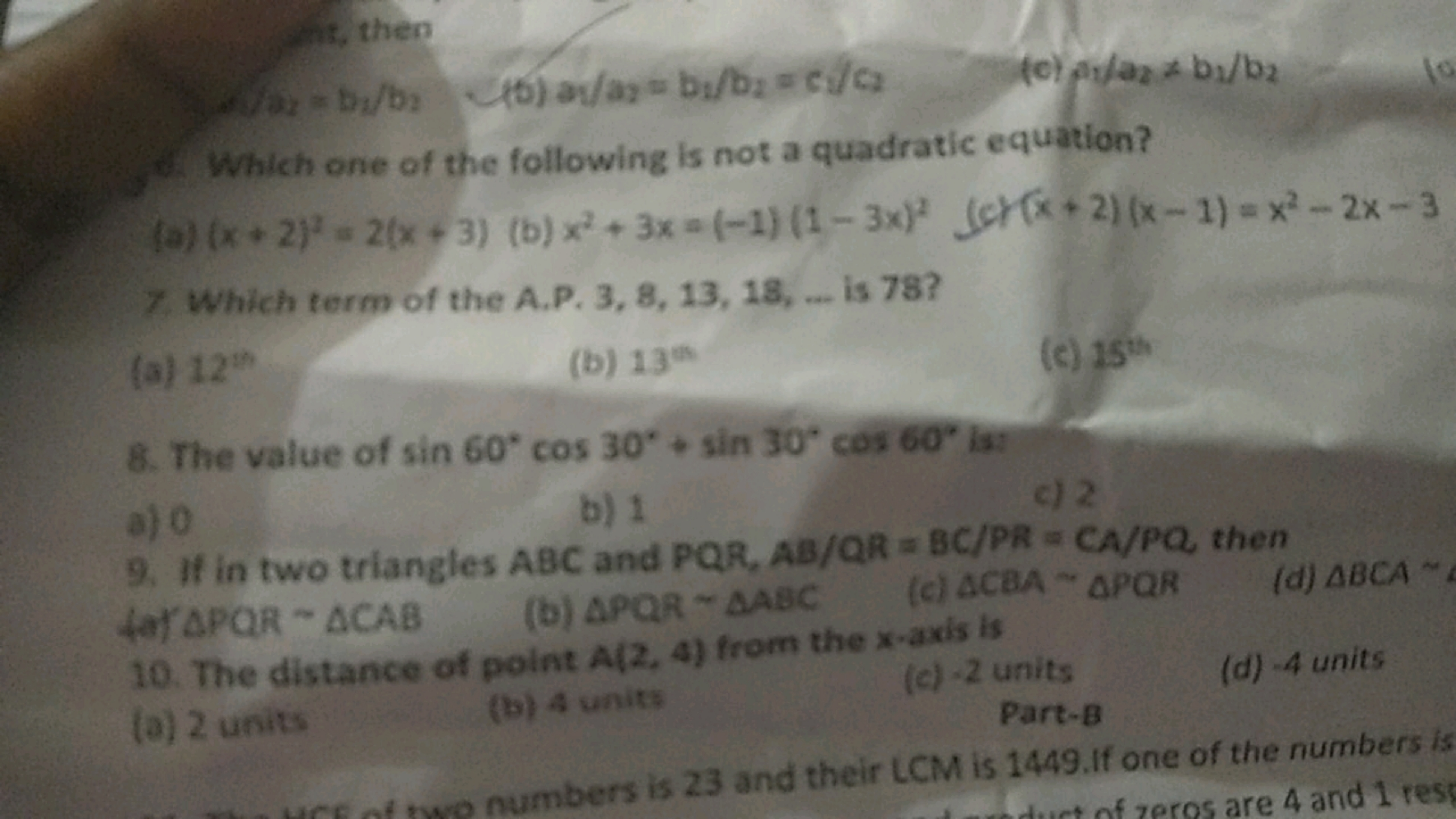 baverts, then
a0​/b2​=b2​/b2​
(b) a2​/a2​=b1​/b2​=c1​/c2​
(c) p1​/a2​