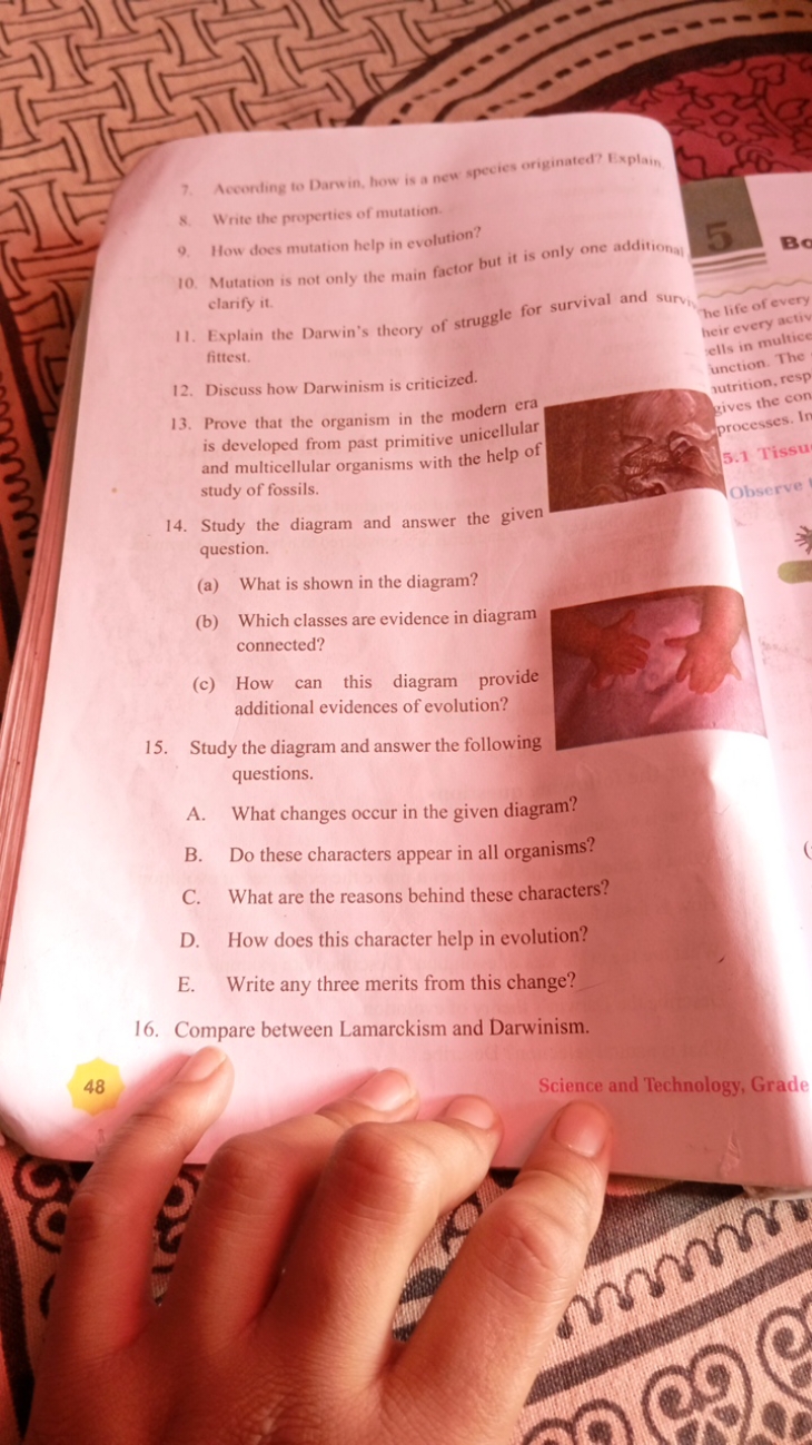 7. According to Darwin, how is a new species originated? Explain
8. Wr