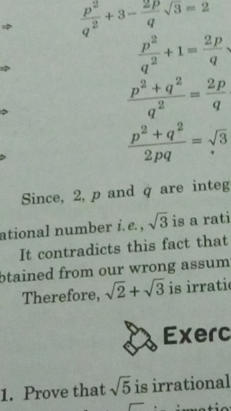 q2p2​+3−q2p​3​q2p2​+1q2p2+q2​2pqp2+q2​​=2=q2p​=q2p​=3​​

Since, 2,p an