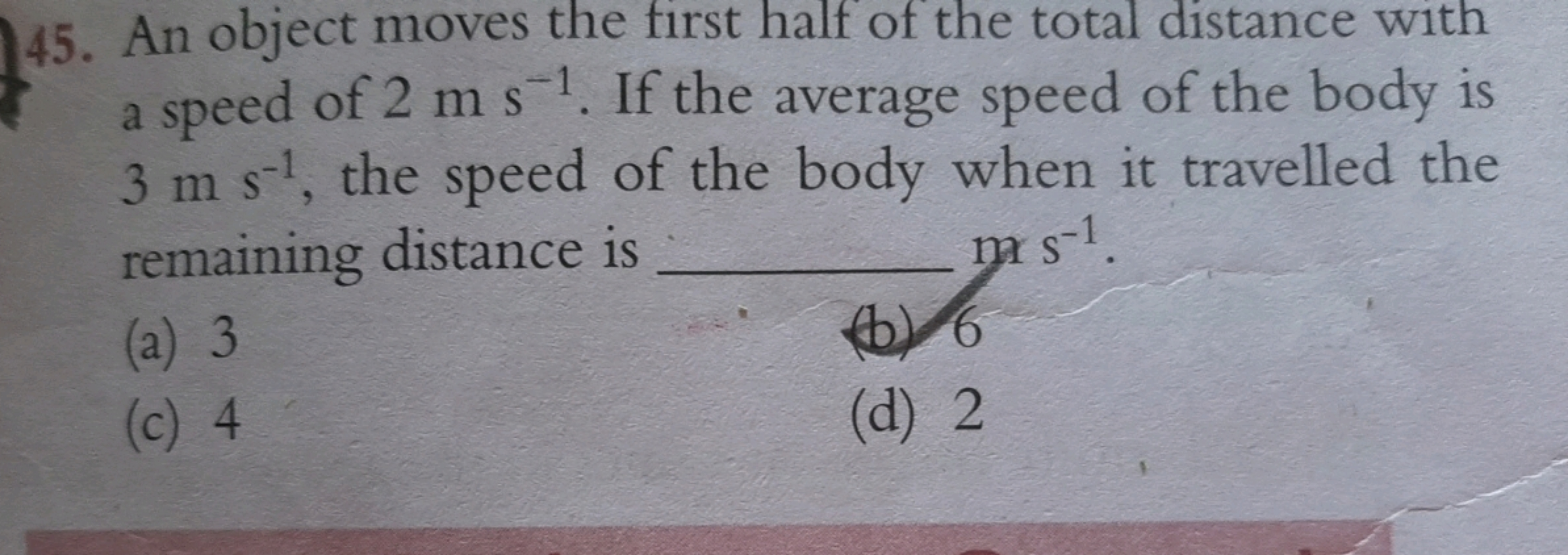 145. An object moves the first half of the total distance with a speed