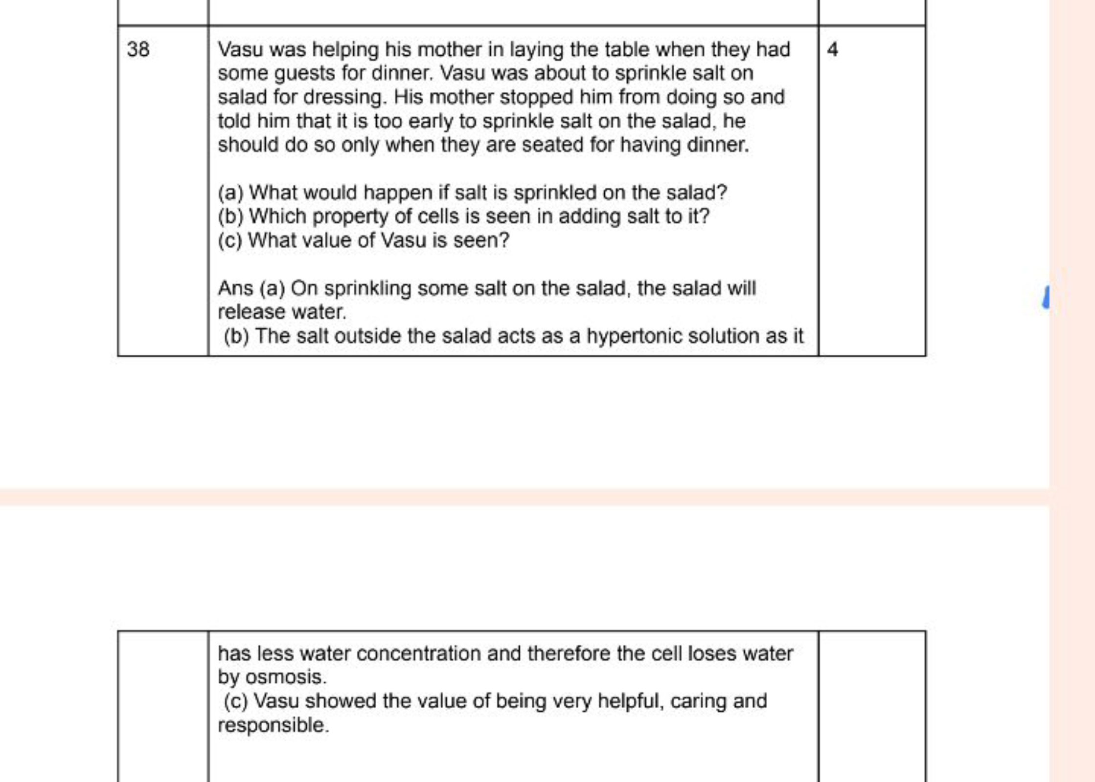 38\begin{tabular}{l} 
Vasu was helping his mother in laying the table 