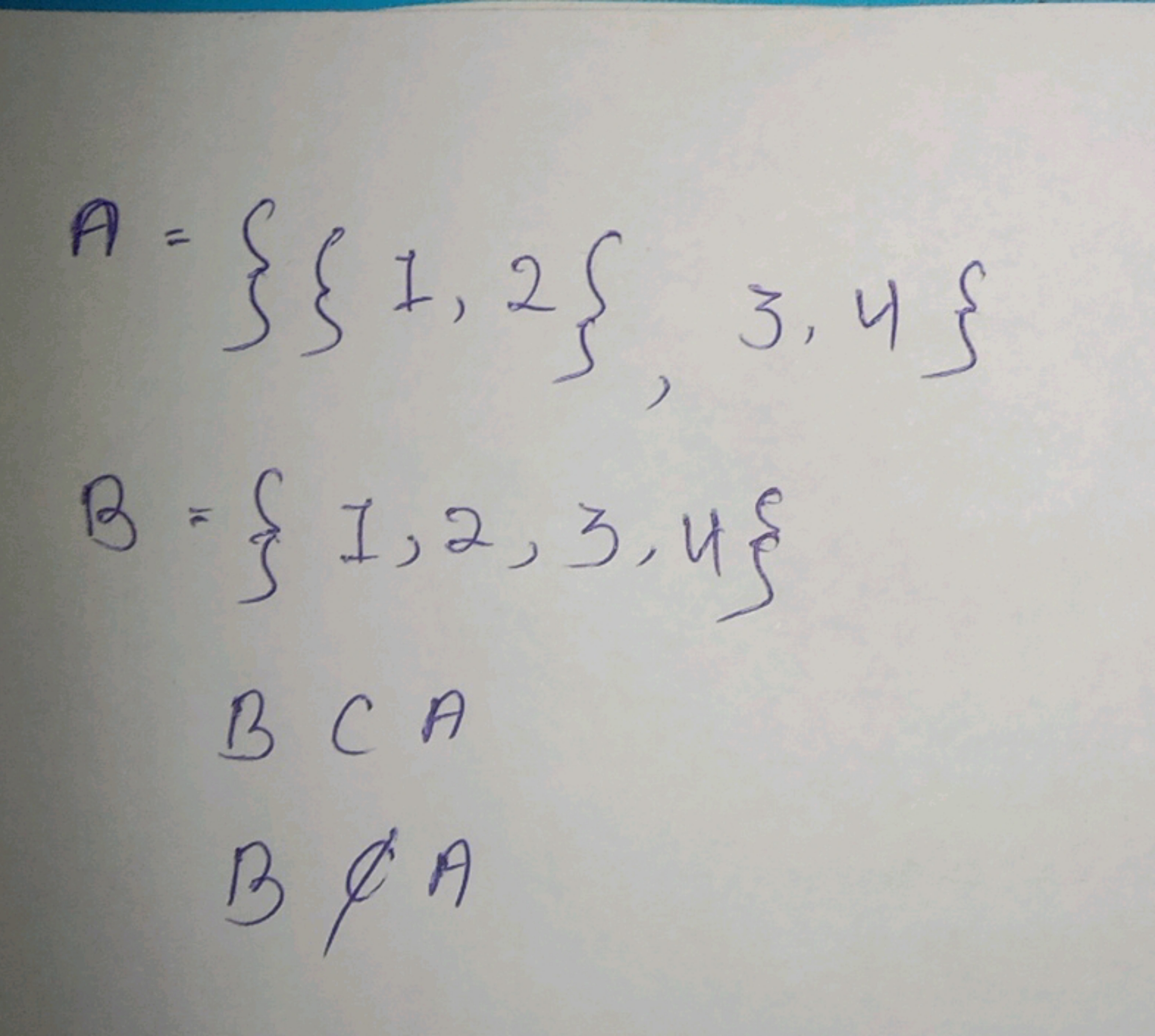 A=B=​{{1,2},3,4}{1,2,3,4}BCAB∈/A​