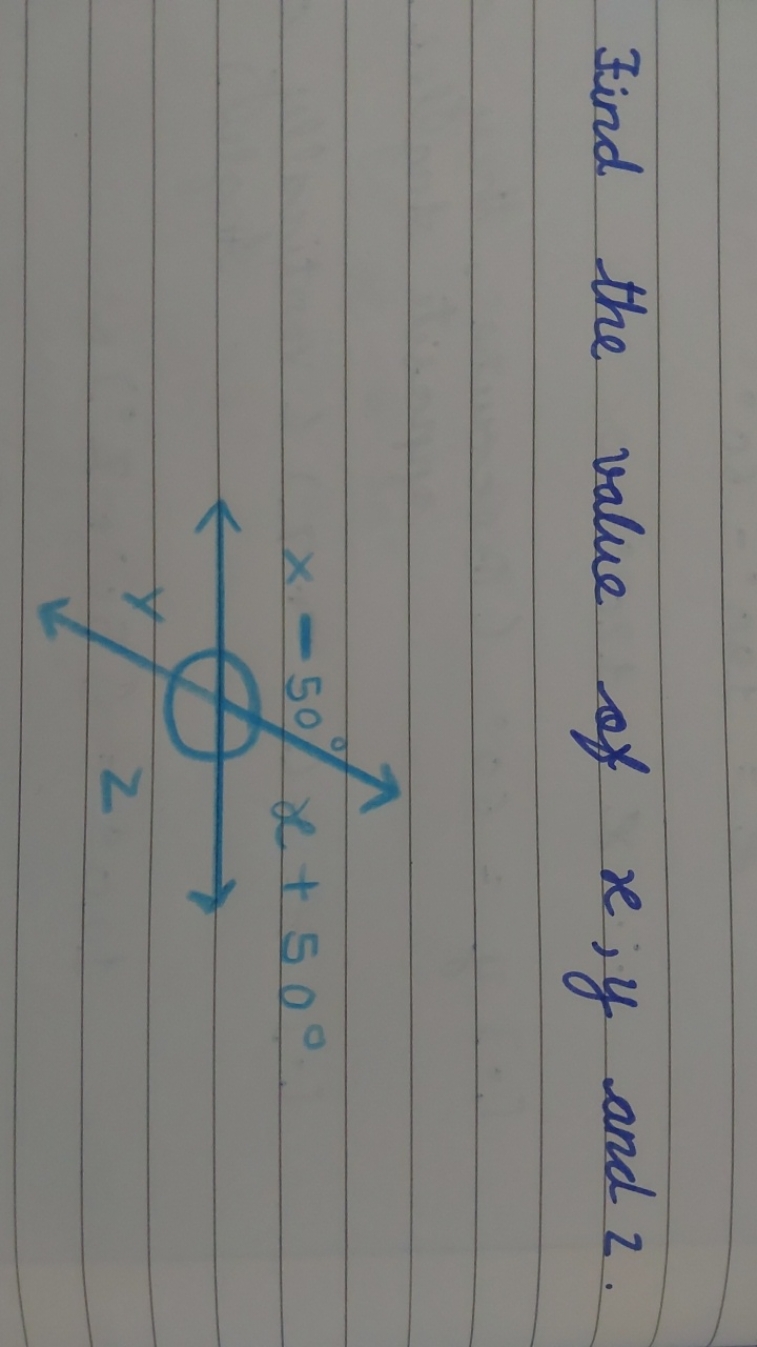 Find the value of x,y and 2 .