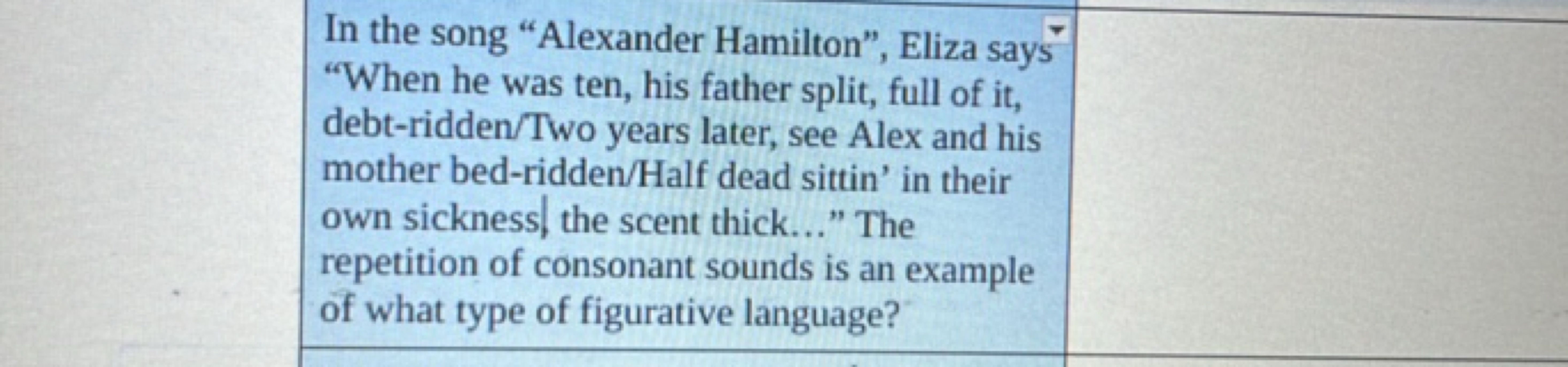 In the song "Alexander Hamilton", Eliza says "When he was ten, his fat