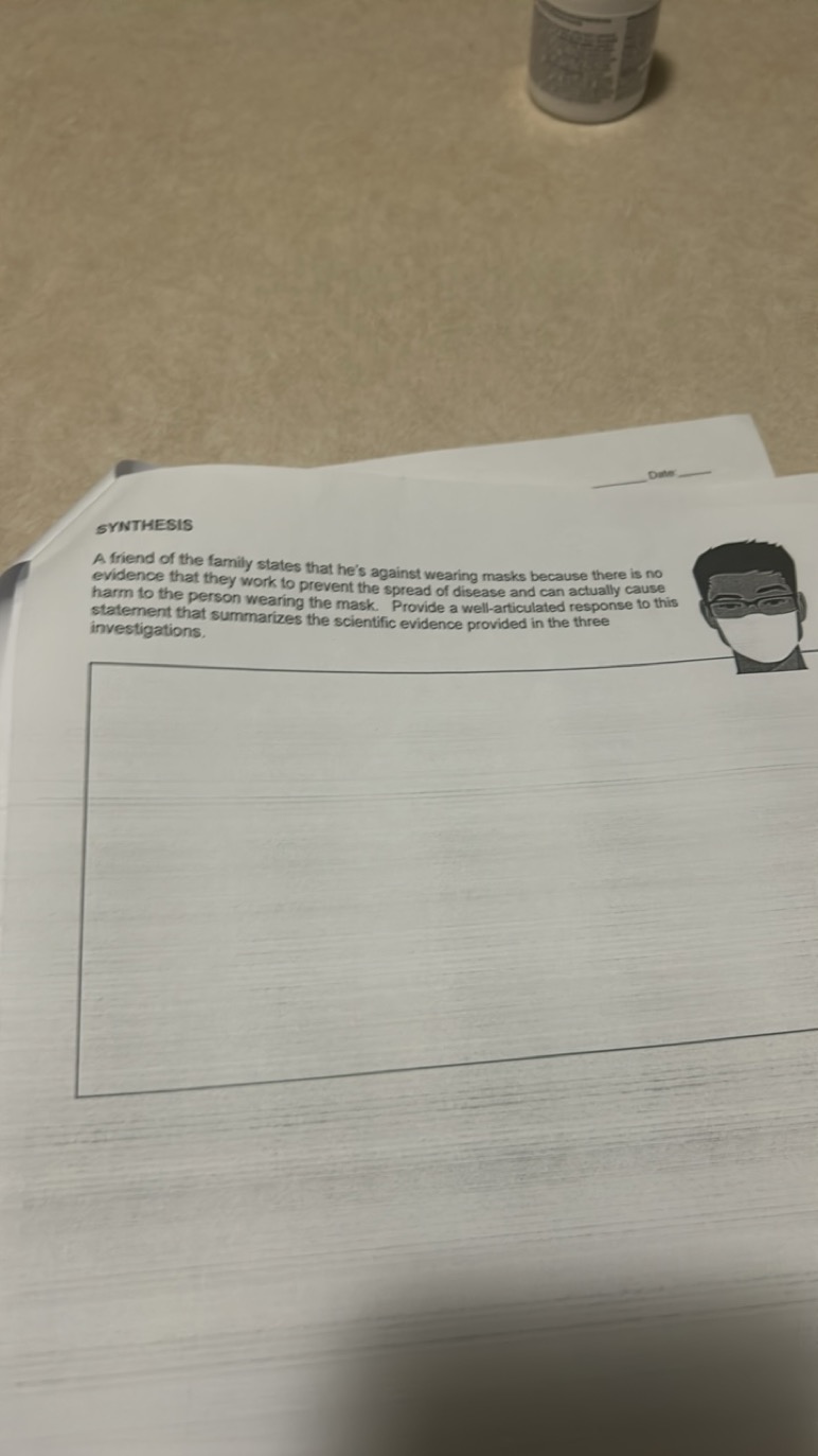 SYNTHESIS
A friend of the family states that he's against wearing mask