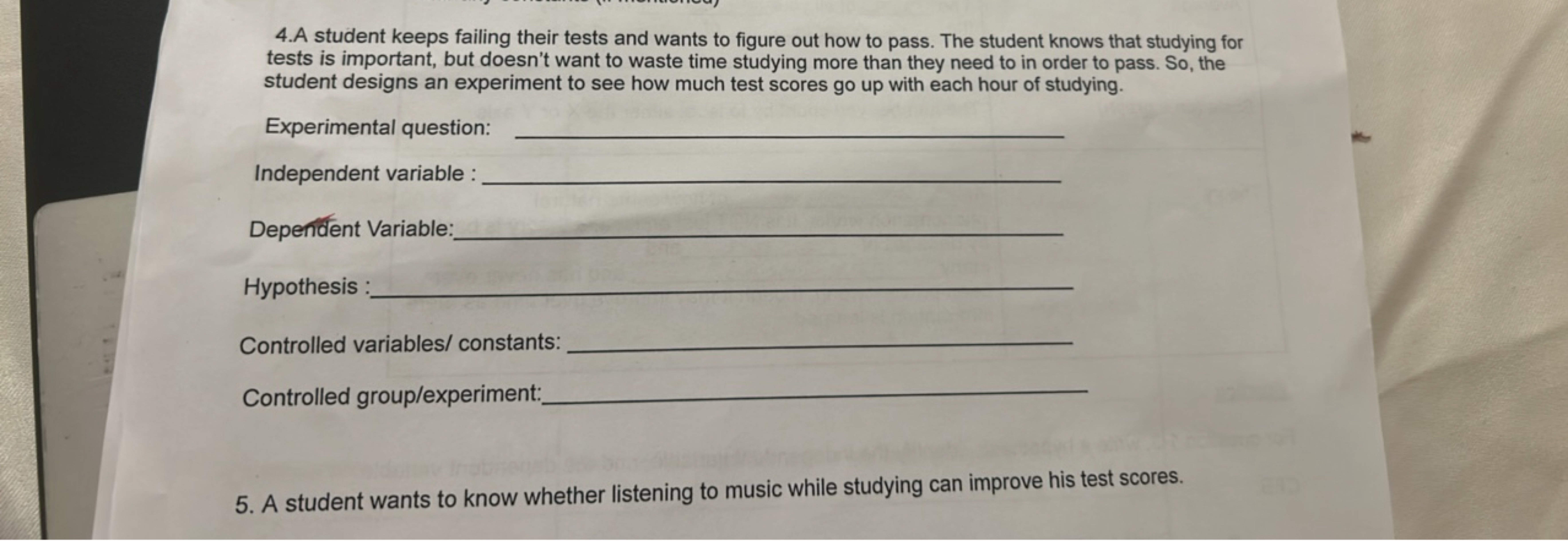 4.A student keeps failing their tests and wants to figure out how to p