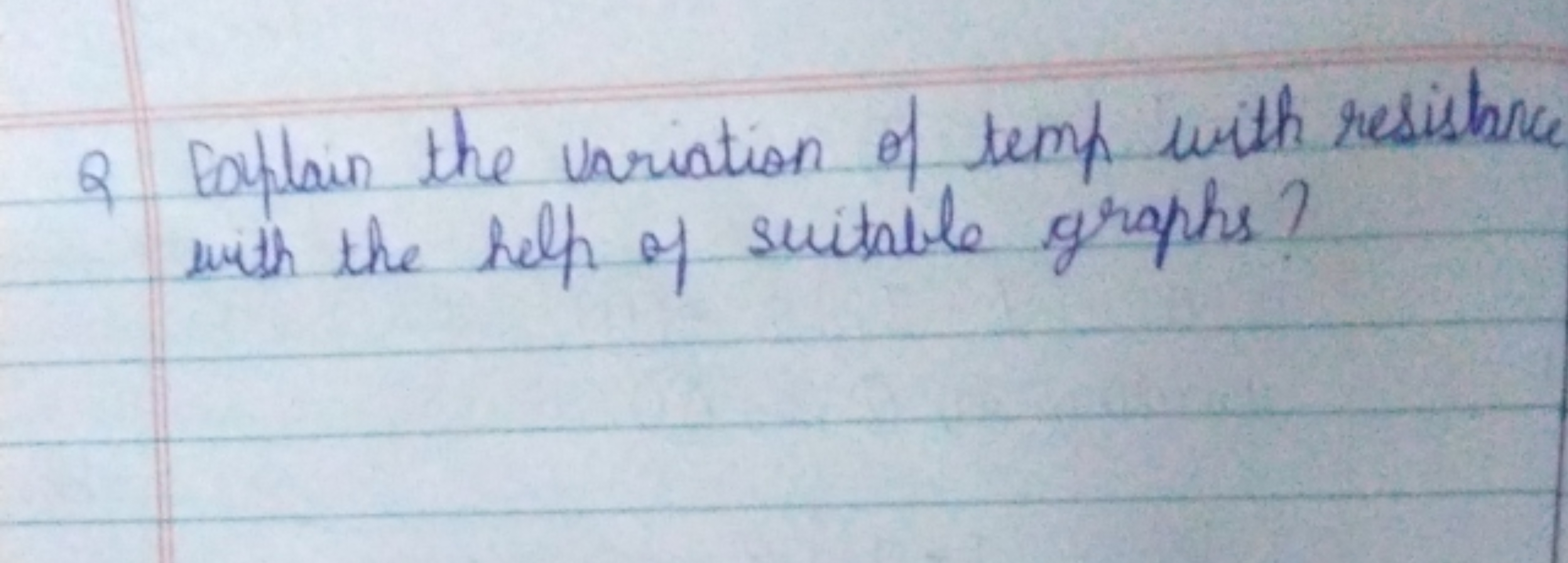 Q Boplain the variation of temp with resistance with the help of suita