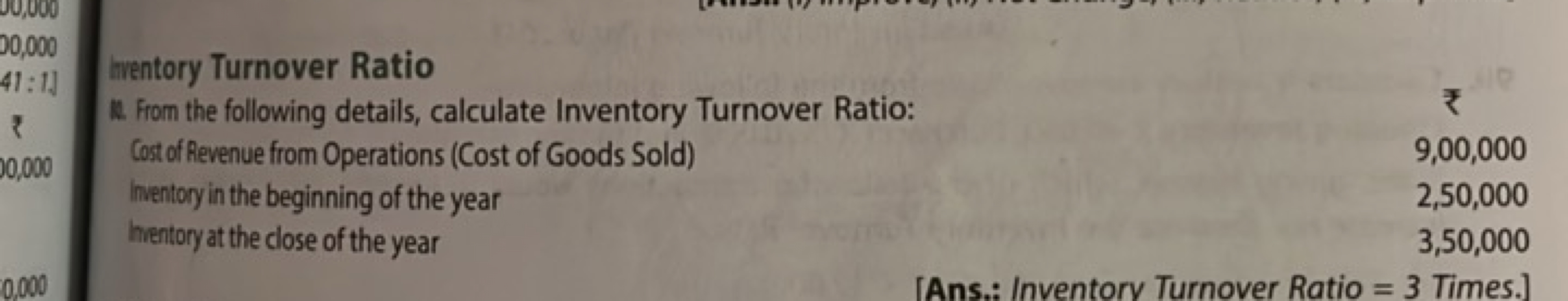 trentory Turnover Ratio
14. From the following details, calculate Inve