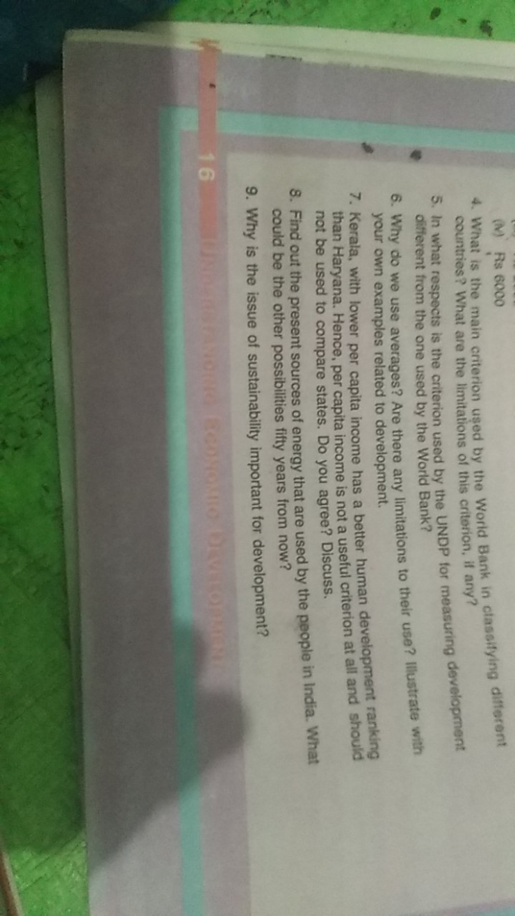 4. What is the main criterion used by the Worid Bank in ctassifying di