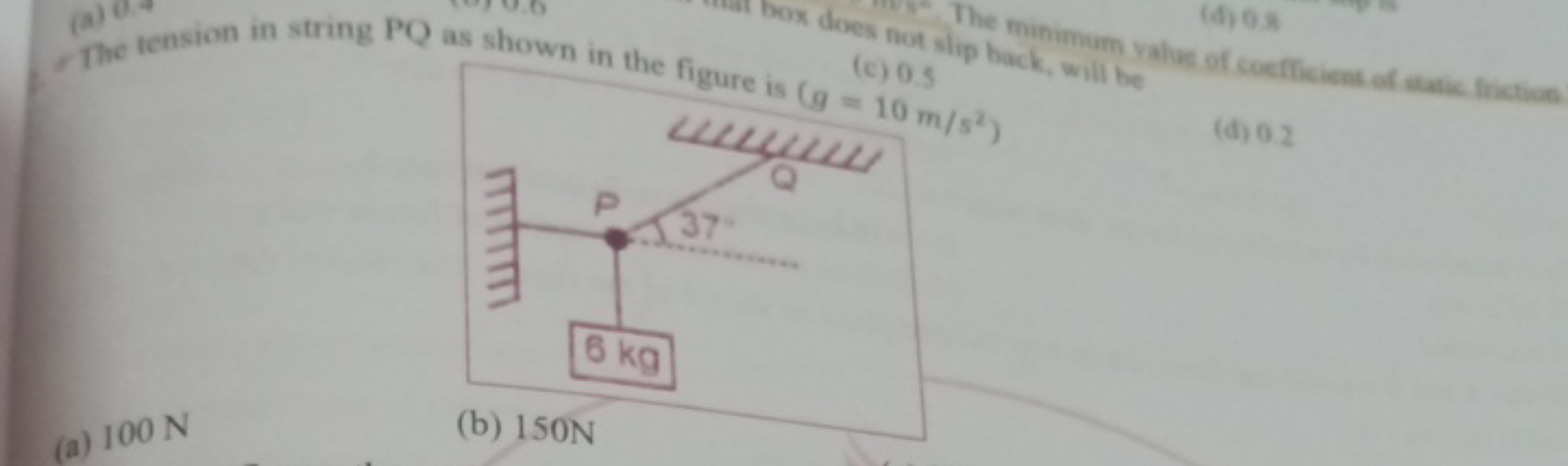 The minimum
c) 0 s
(a) 100 N
(b) 150 N