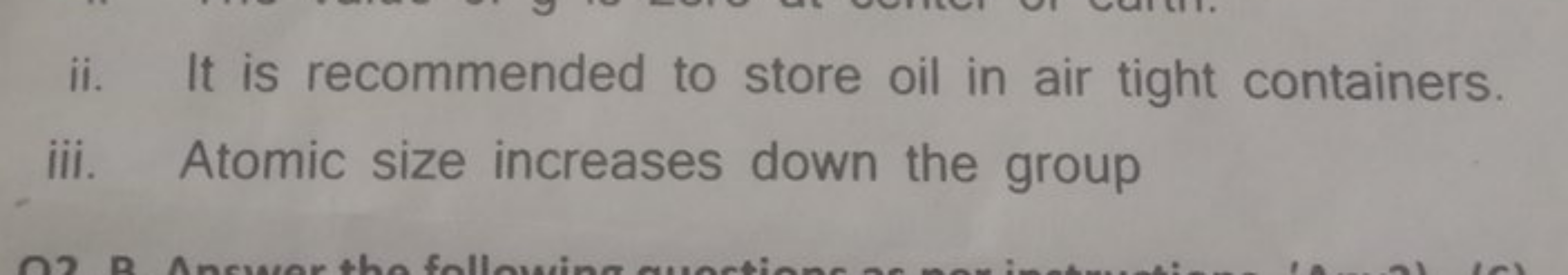 ii. It is recommended to store oil in air tight containers.
iii. Atomi