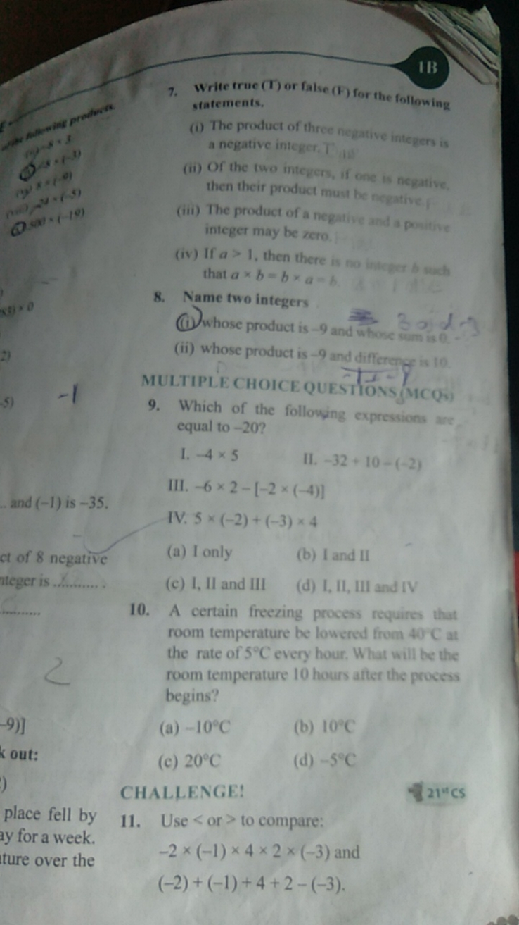 IB
7. Write true (I) or false (F) for the following statements.
(i) Th