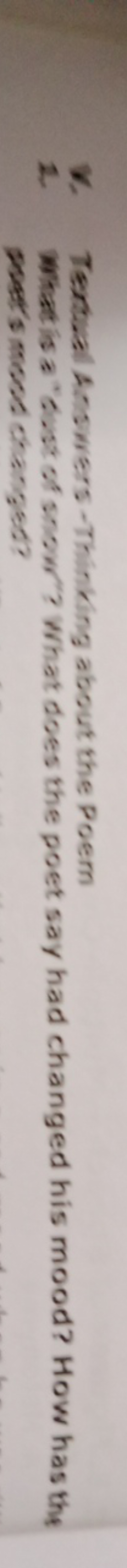 6. Textwal Answers - Thinking about the Poem
1. What is a "int of snow