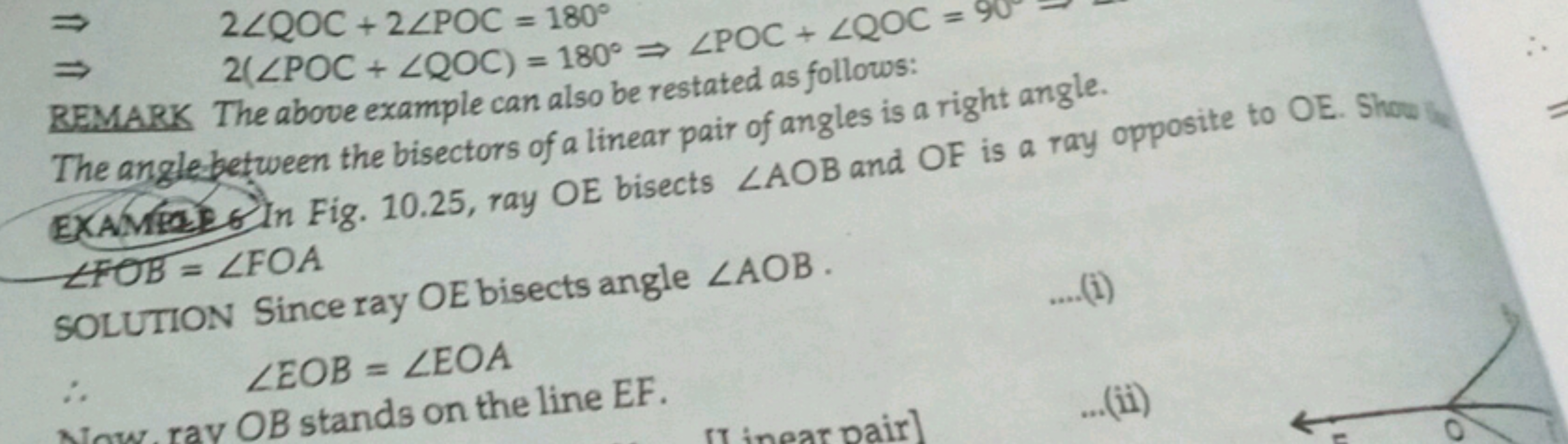 ⇒⇒​2∠QOC+2∠POC=180∘2(∠POC+∠QOC)=180∘⇒∠POC+∠QOC=​

REMARK The above exa