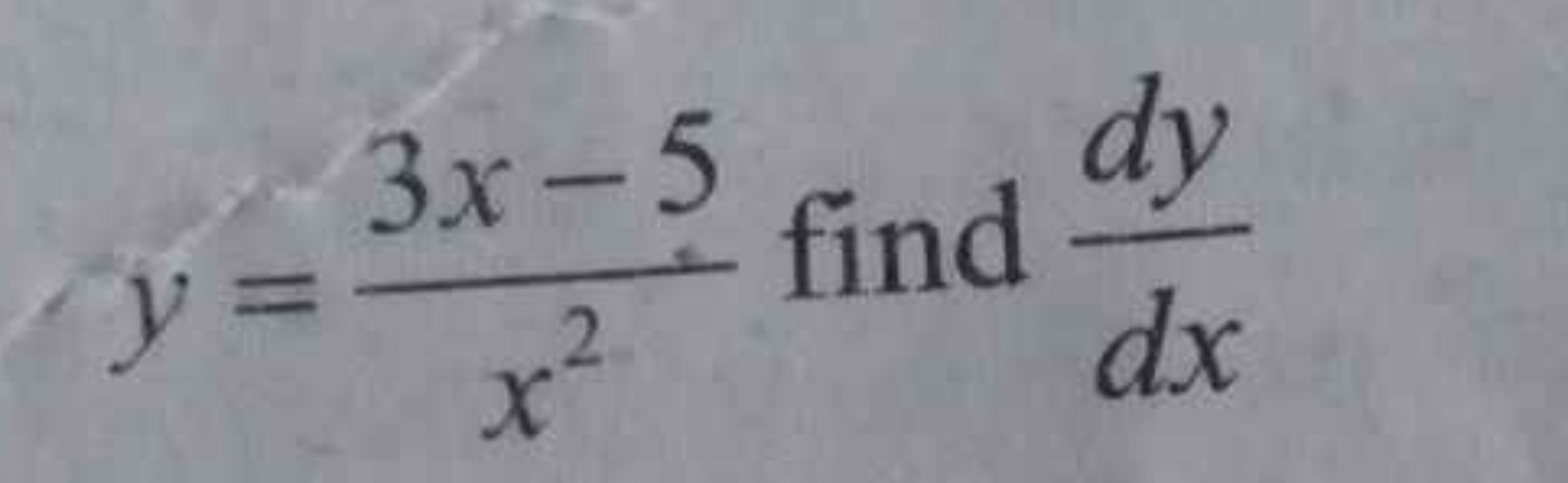 y=x23x−5​ find dxdy​