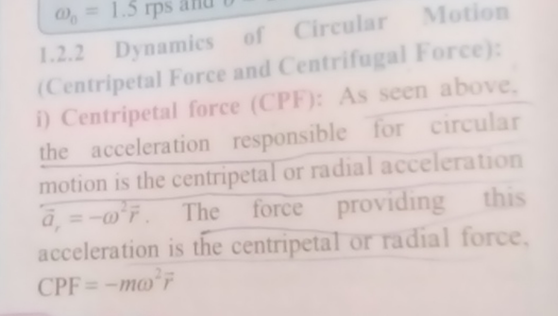 1.2.2 Dynamics of Circular Motion (Centripetal Foree and Centrifugal F