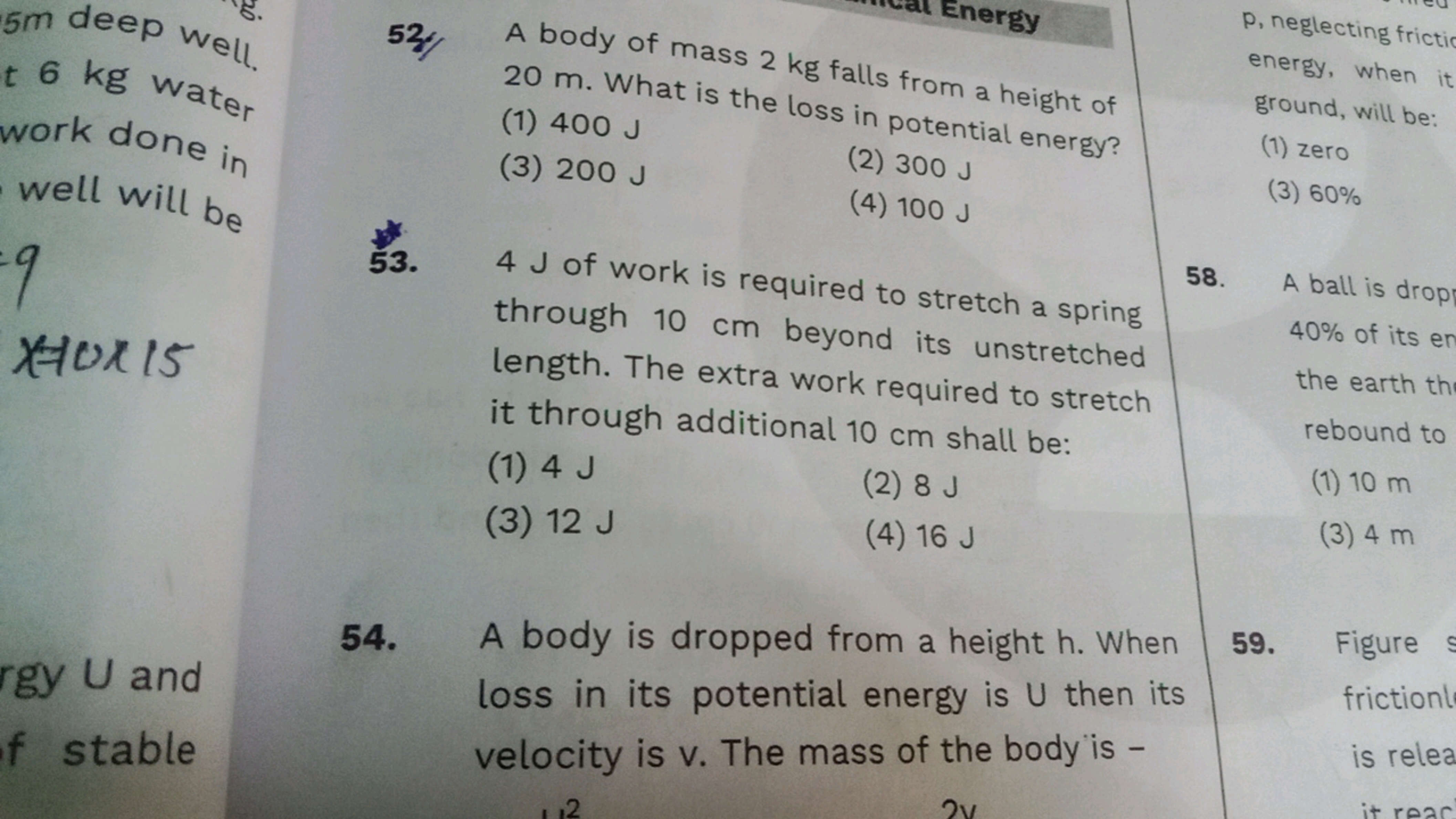 Energy
deep well.
t6 kg water
work done in
well will be
9
x+10×15
53. 