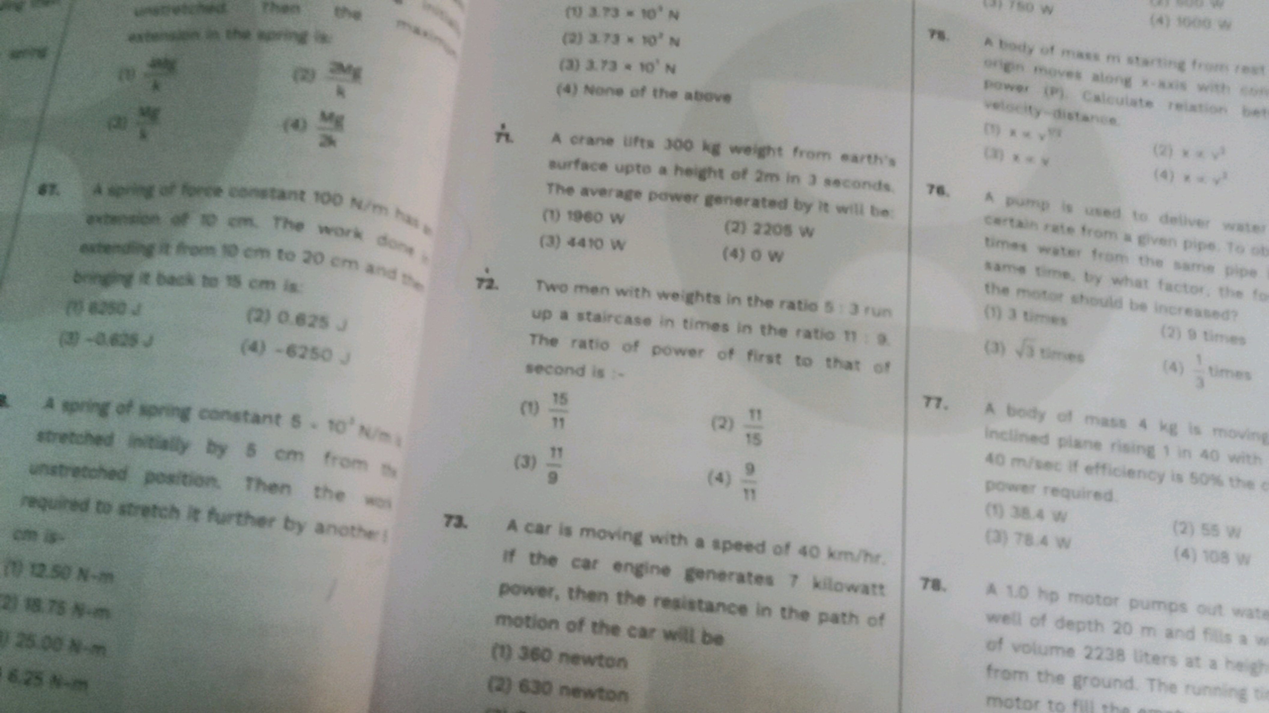 67.
then
extension in the spring s
2 8
B
(4)
the mas
A spring of force