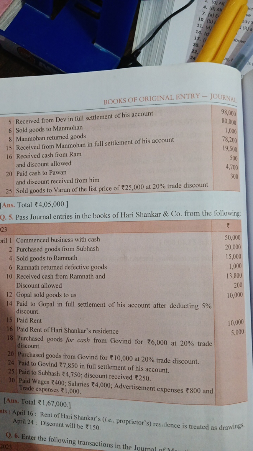 BOOKS OF ORIGINAL ENTRY - JOURNAL
\begin{tabular} { r | l | r } 
\hlin