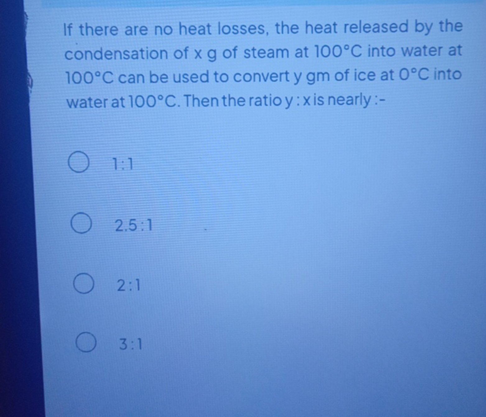 If there are no heat losses, the heat released by the condensation of 