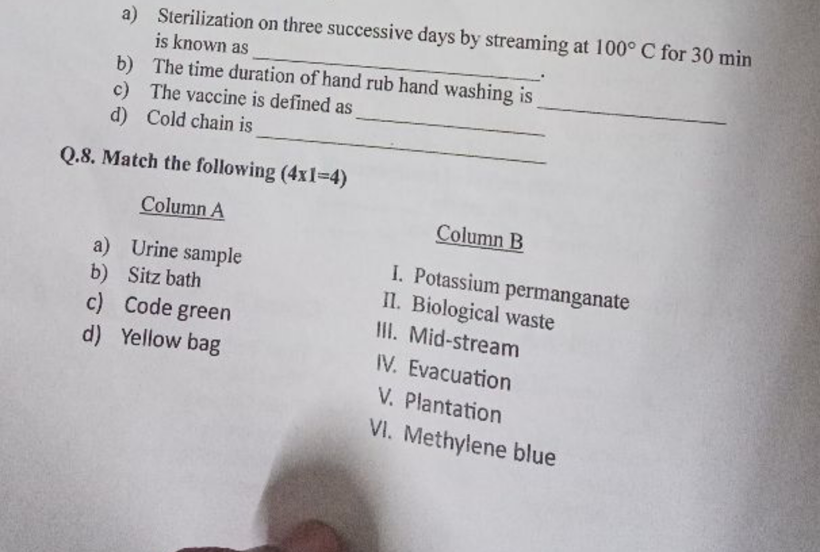 a) Sterilization on three successive days by streaming at 100∘C for 30