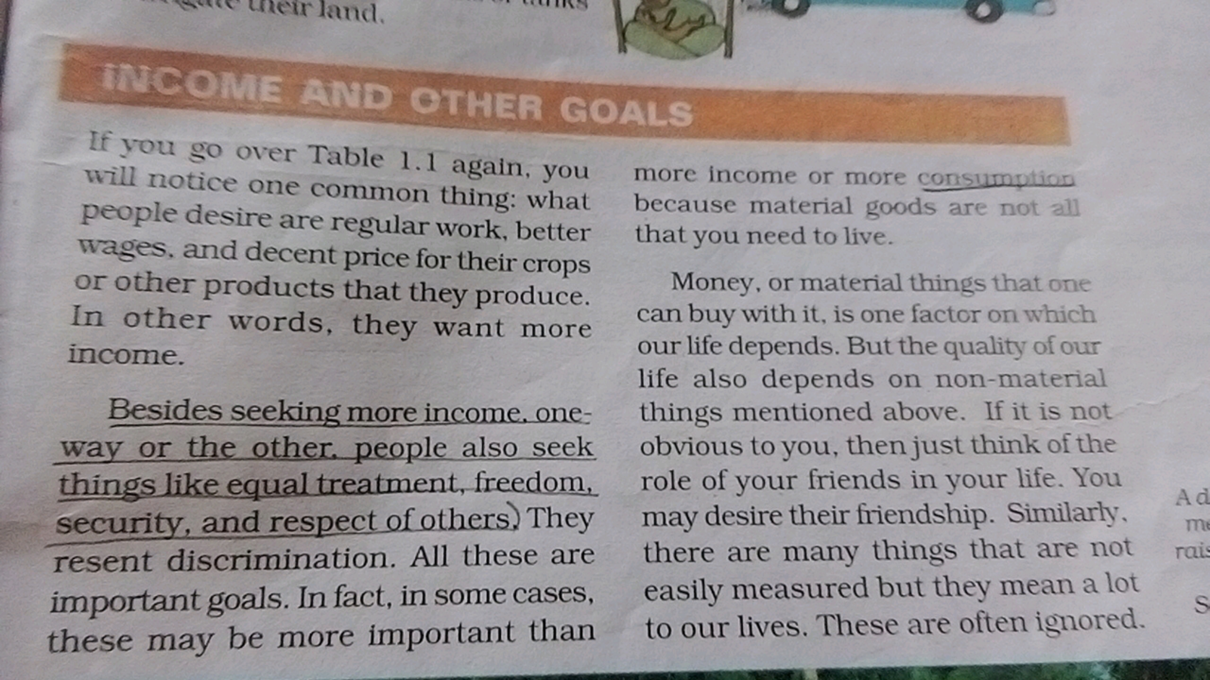 TMOOME AMD OTHER GOALS
If you go over Table 1.1 again, you will notice