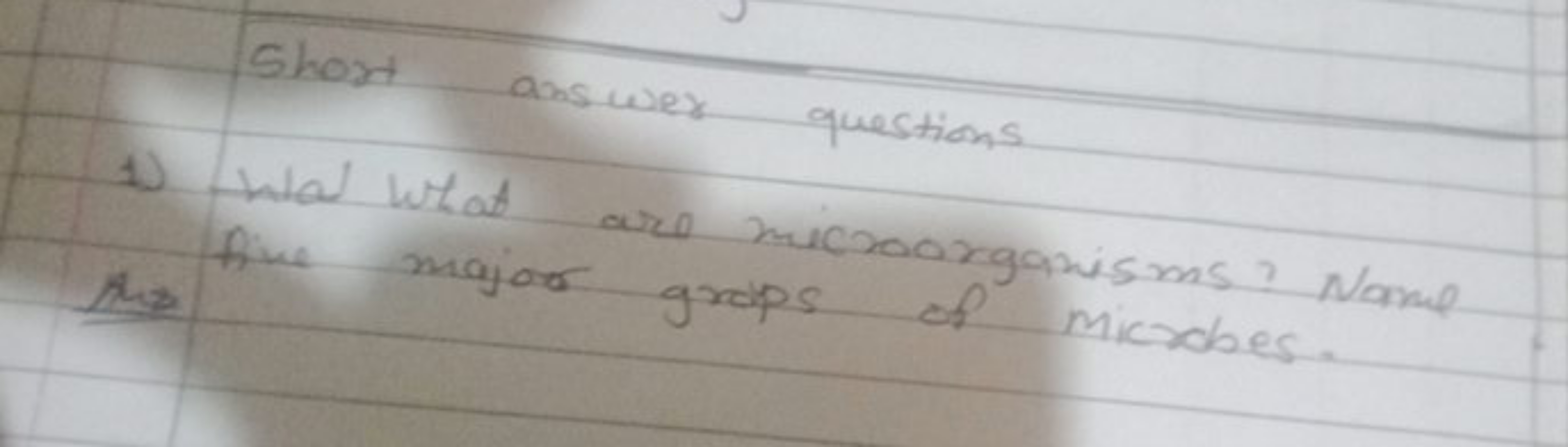 Short answer questions
1) Ital what are microorganisms? Name

Aim Dive