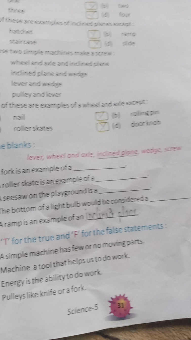 1)
there
+2
1=2
-
(i) four
If these are examples of inclines planes ad