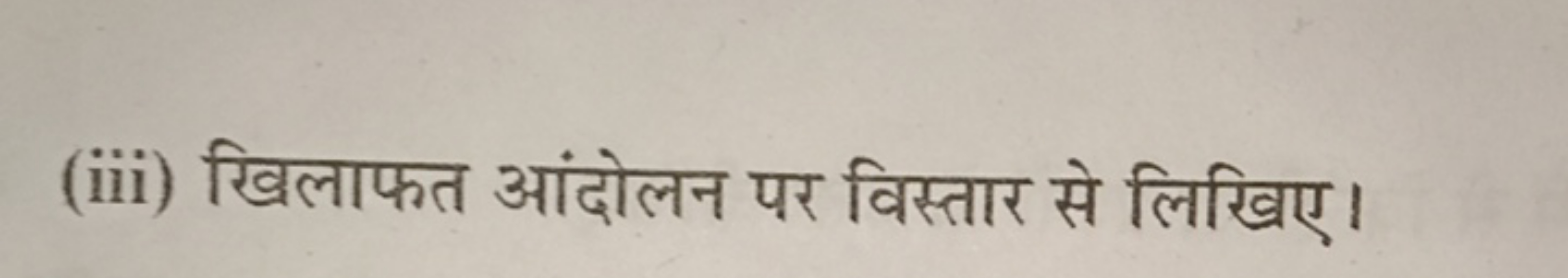 (iii) खिलाफत आंदोलन पर विस्तार से लिखिए।